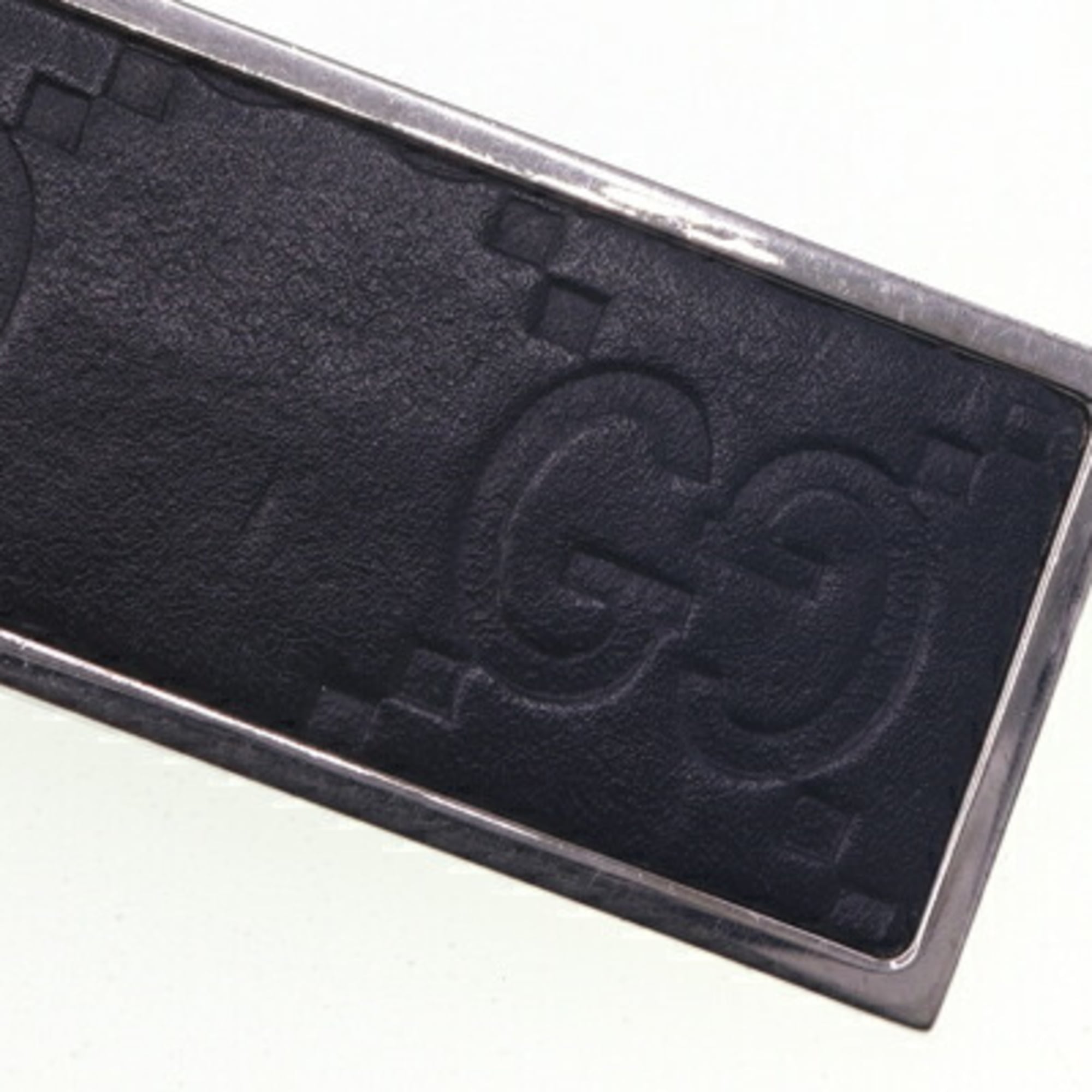 Gucci Silver Black Leather Metal Money Clip (Pre-Owned)