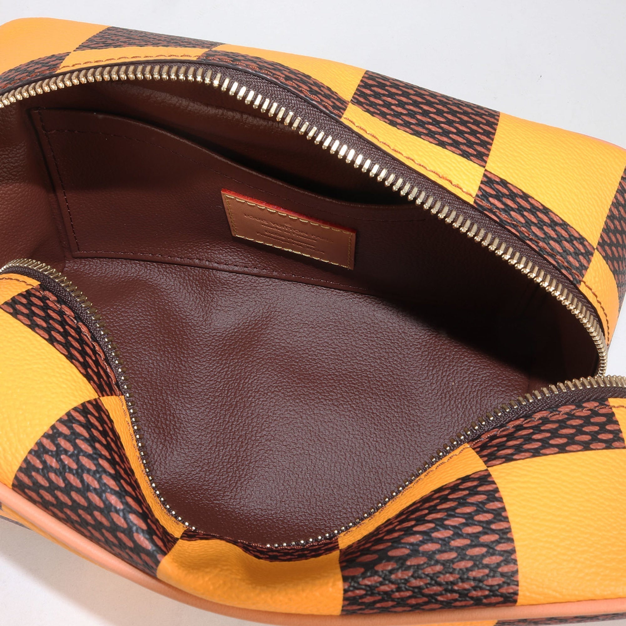 Louis Vuitton Brown Damier Canvas Yellow Pvc Pouch (Pre-Owned)