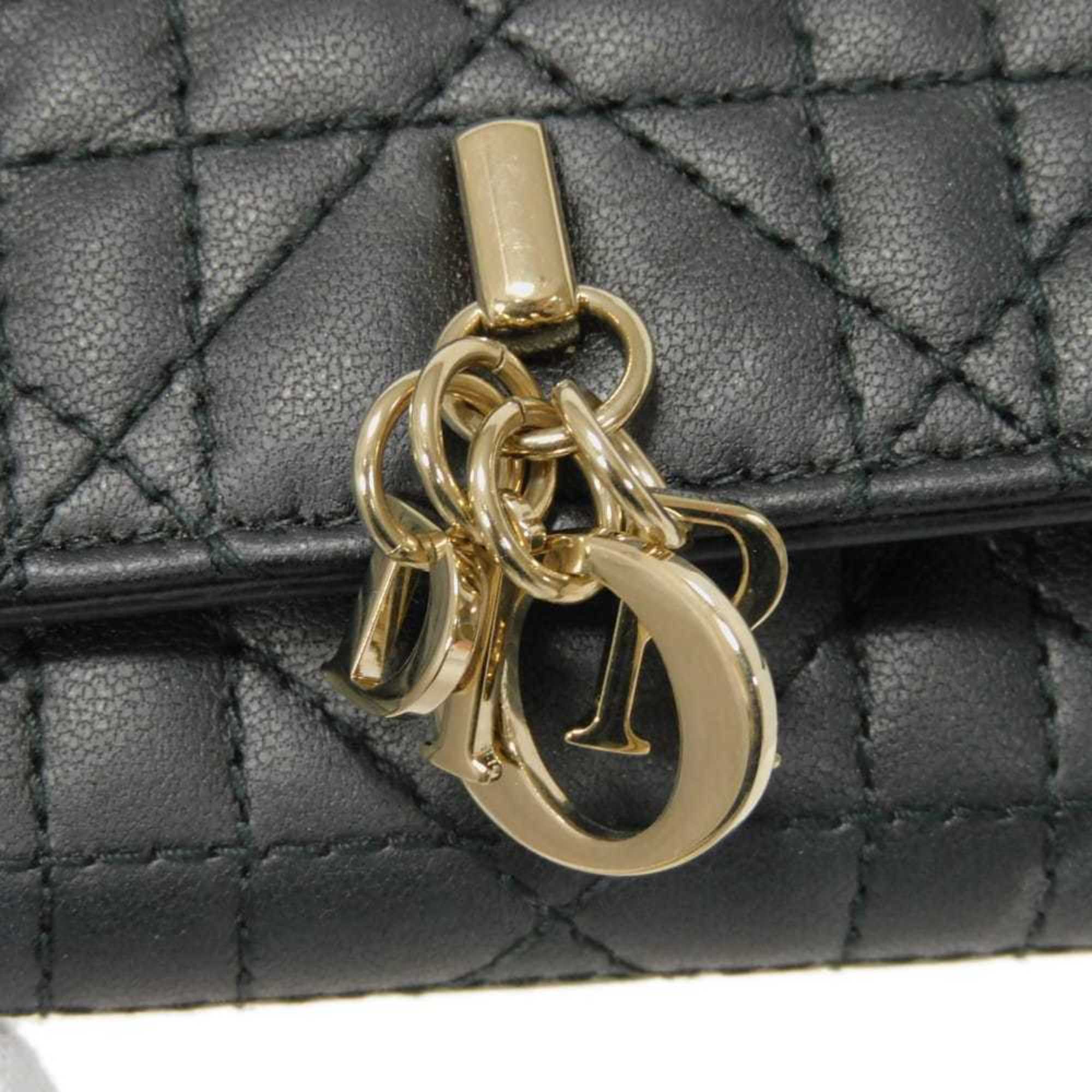 Christian Dior Black Leather Wallet (Bi-Fold) (Pre-Owned)