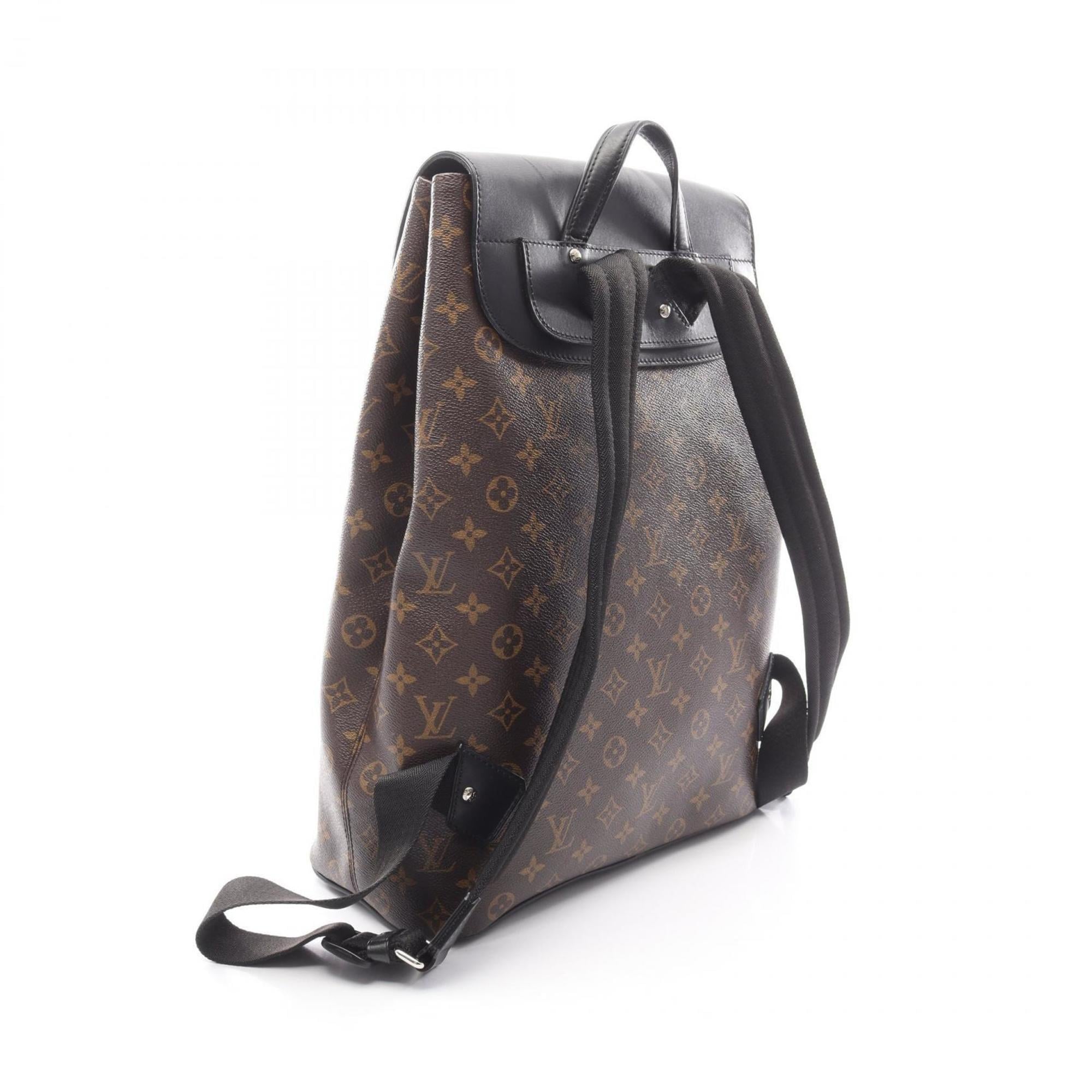 Louis Vuitton Black Brown Monogram Leather Backpack (Pre-Owned)