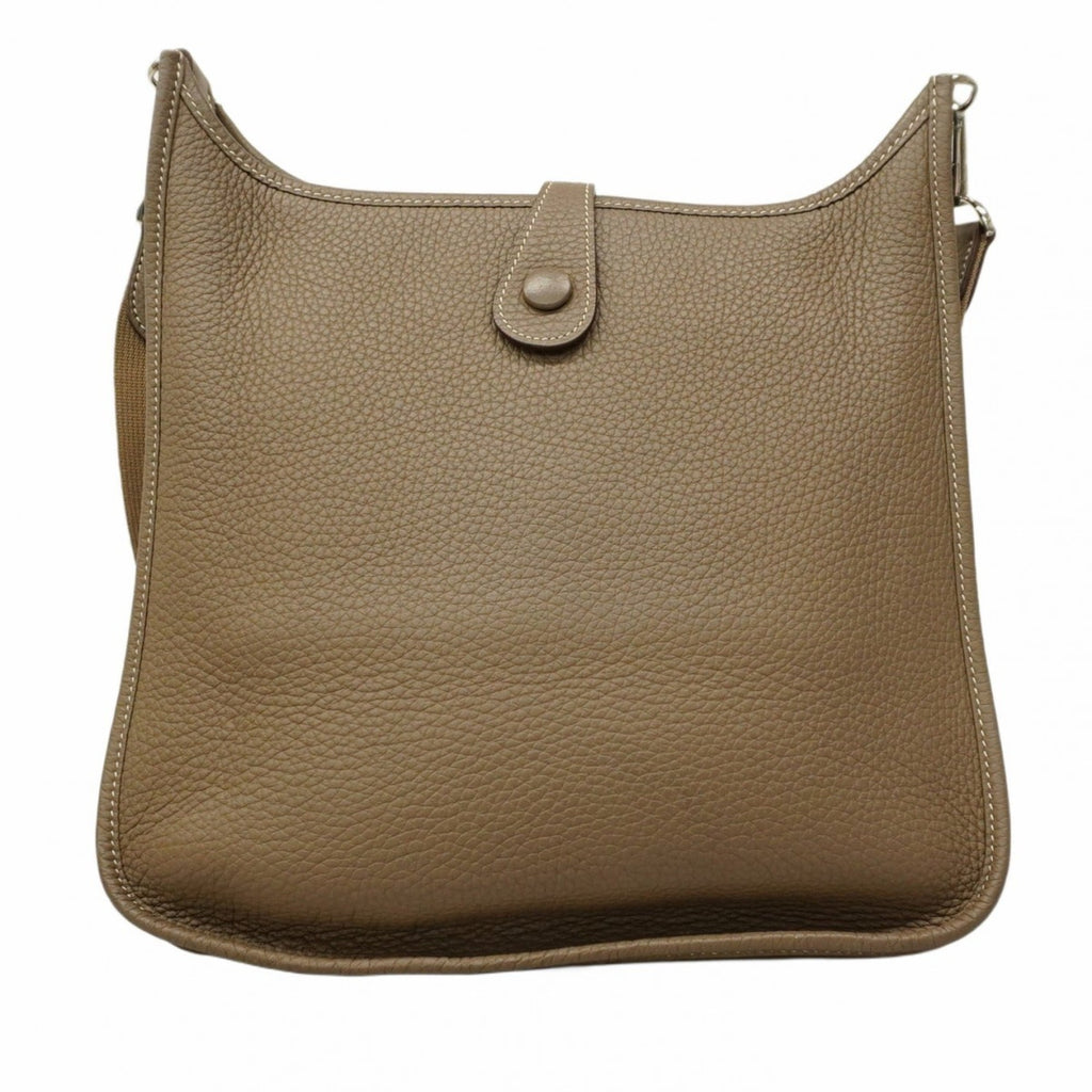 Hermes Etoupe Gray Taurillon Clemence Leather Shoulder Bag (Pre-Owned)
