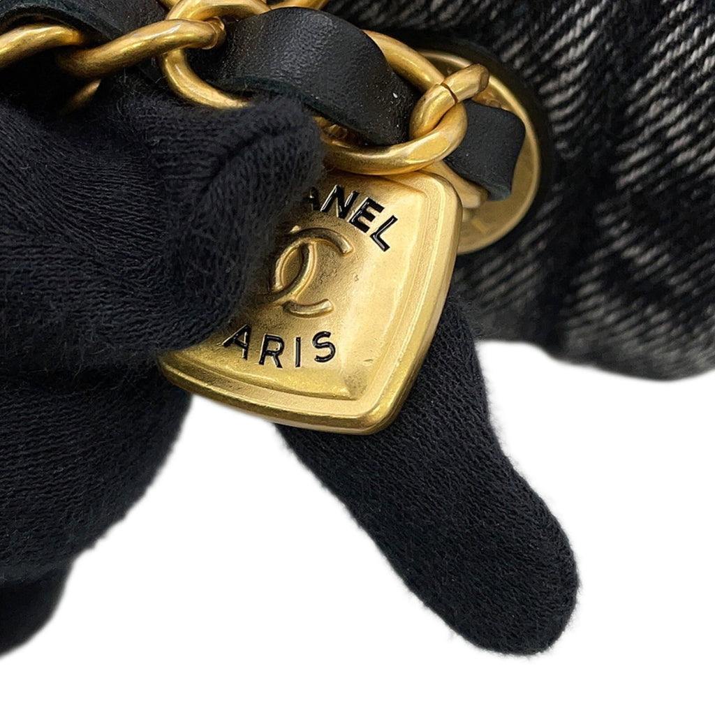 Chanel Matelasse Black Denim Shoulder Bag (Pre-Owned)