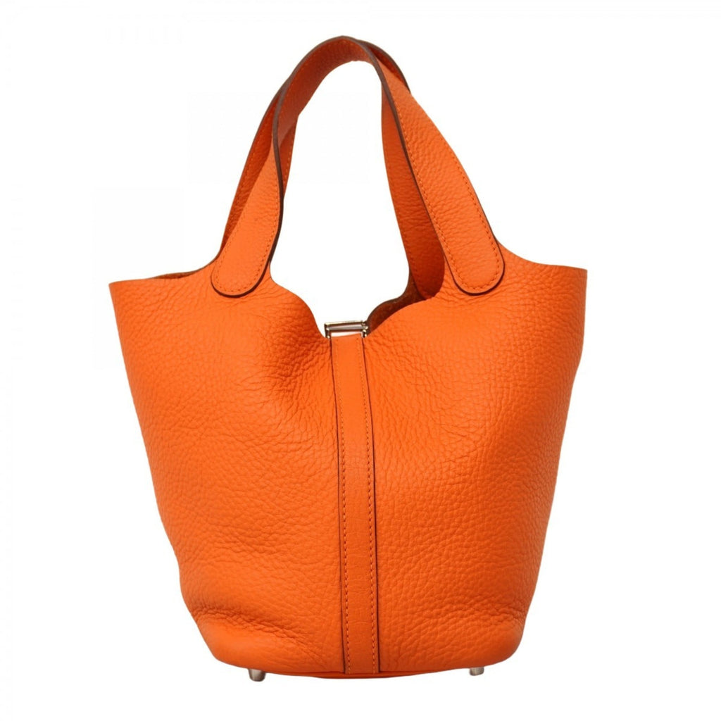 Hermes Orange Taurillon Clemence Leather Handbag (Pre-Owned)
