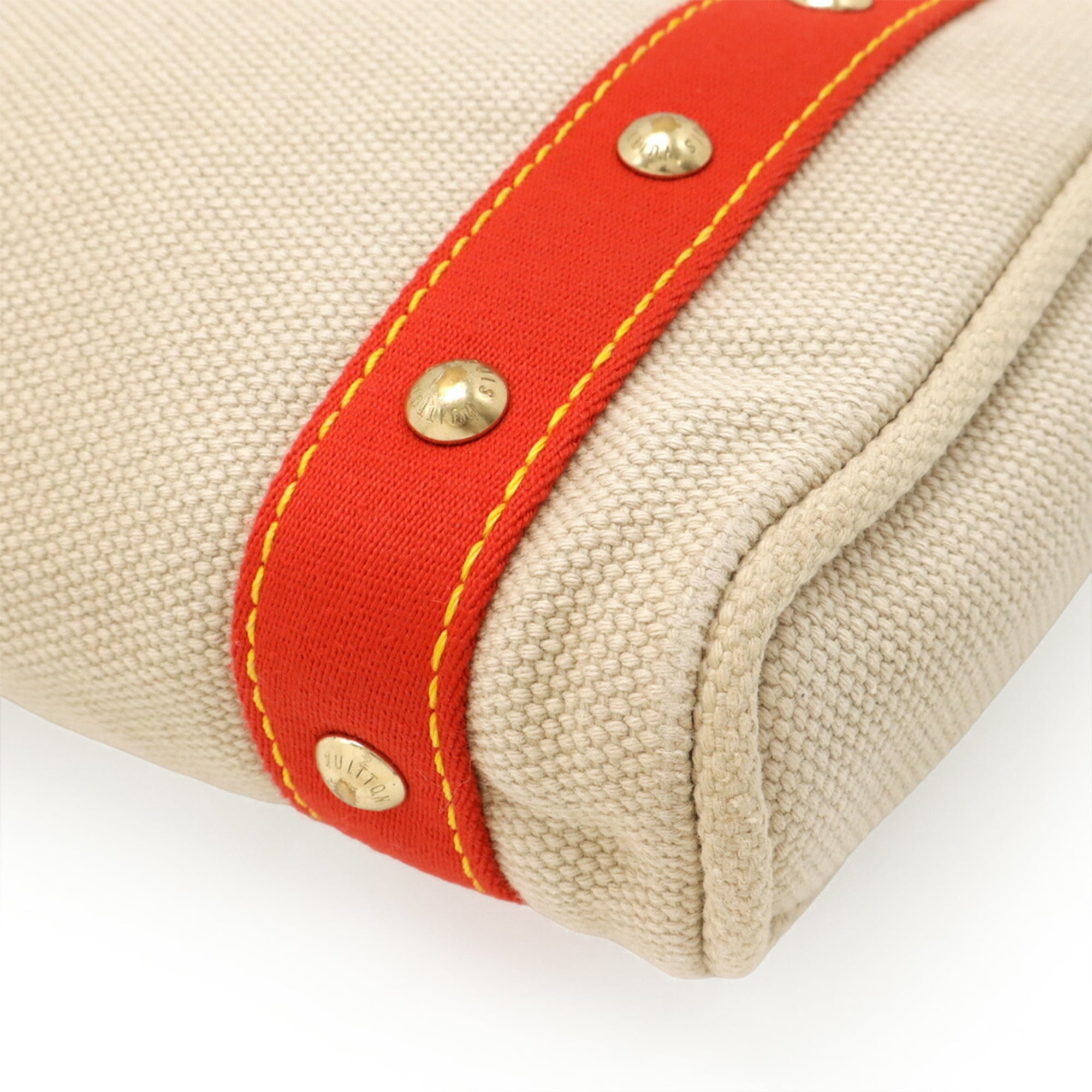 Louis Vuitton Antigua Beige Rouge Canvas Handbag Tote Bag (Pre-Owned)