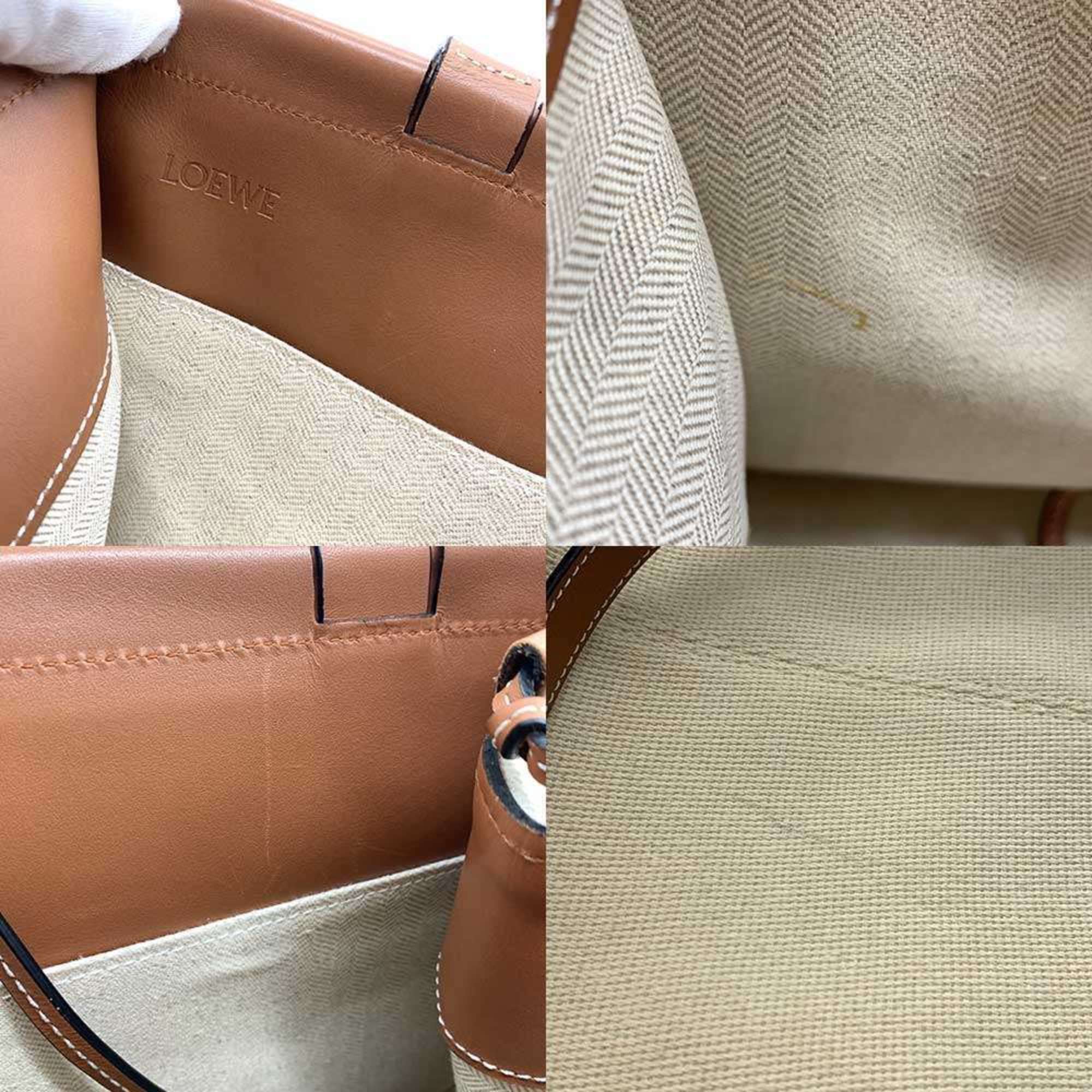 Loewe Brown Canvas Leather Shoulder Bag (Pre-Owned)