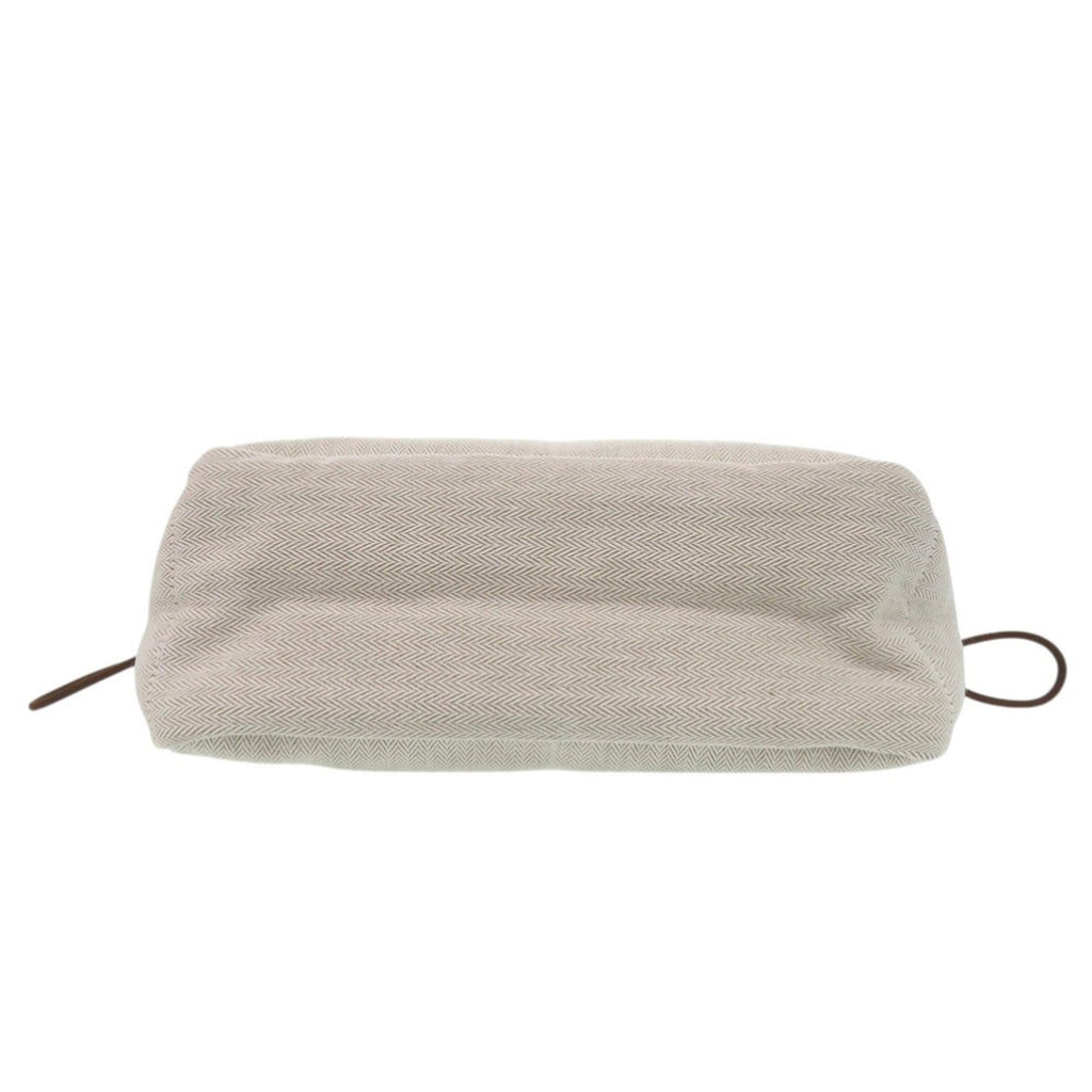 Hermes Natural Toile Chevron Leather Pouch (Pre-Owned)