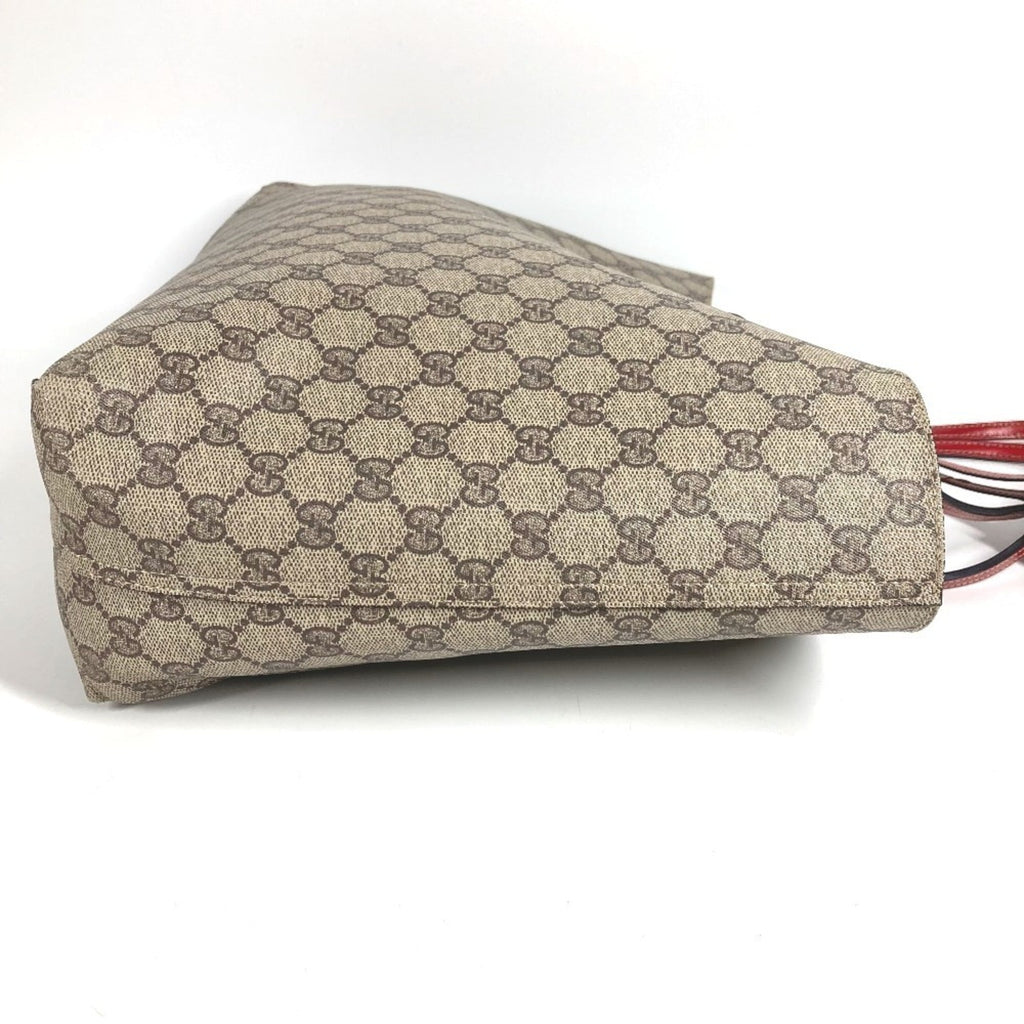 Gucci Beige Red Color Gg Supreme Shoulder Bag Tote Bag (Pre-Owned)
