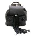 Gucci Black Bamboo Leather Backpack Shoulder Bag (Pre-Owned)