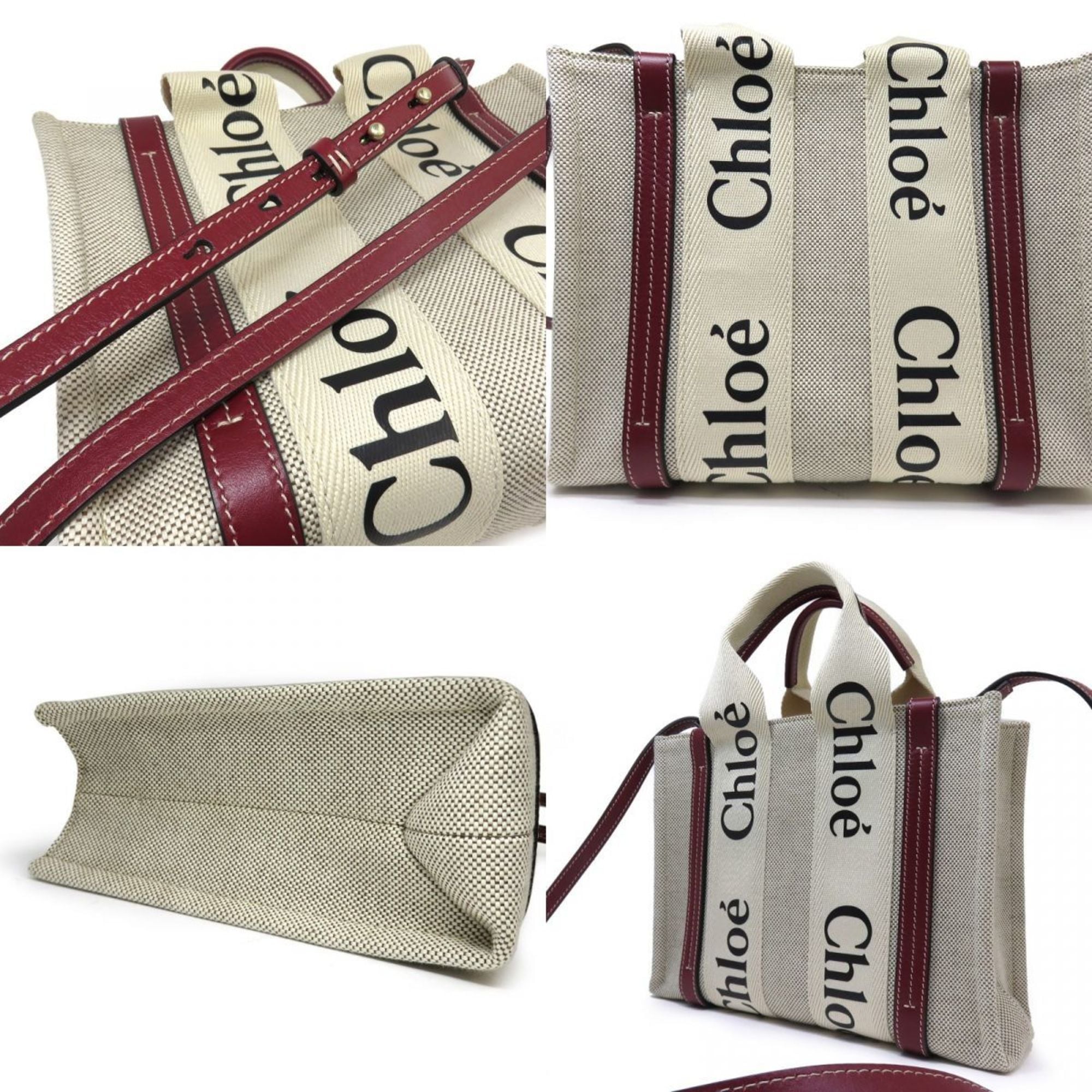 Chloé Beige Red Color Handbag Shoulder Bag (Pre-Owned)