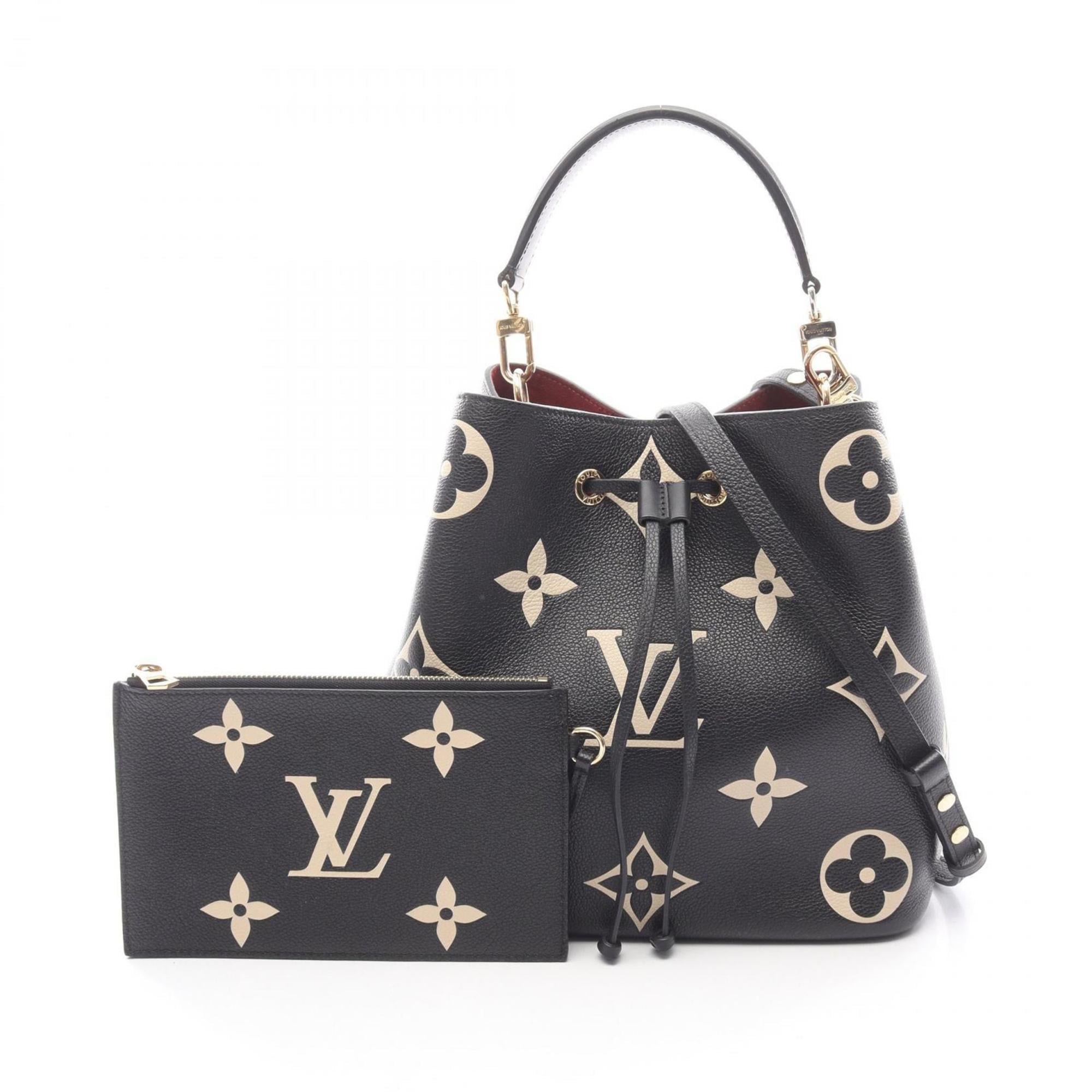Louis Vuitton Beige Black Monogram Empreinte Handbag (Pre-Owned)
