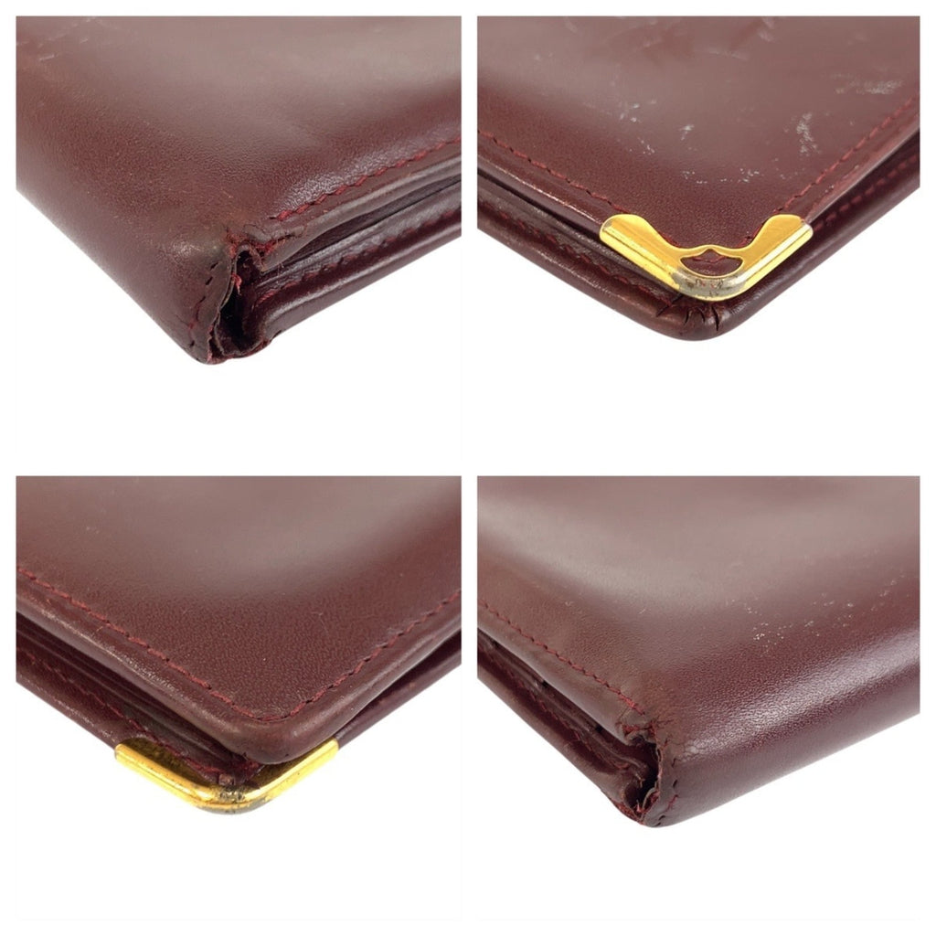 Cartier Bordeaux Leather Wallet (Bi-Fold) (Pre-Owned)