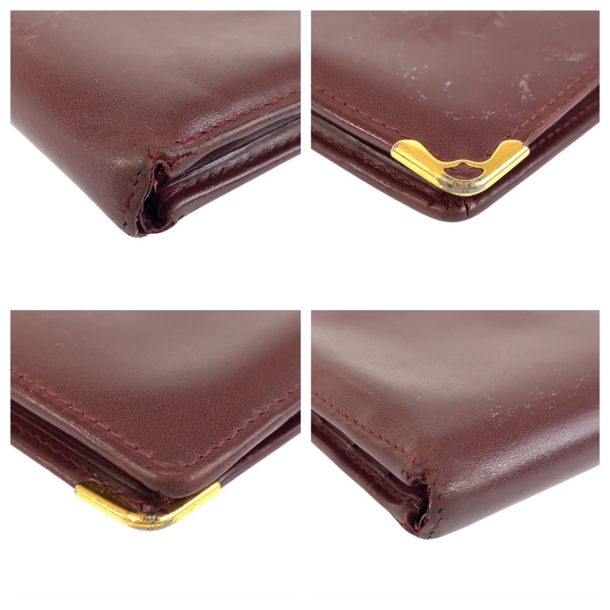 Cartier Bordeaux Leather Wallet (Bi-Fold) (Pre-Owned)