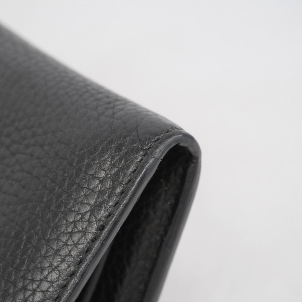Gucci Black Leather Long Wallet (Bi-Fold) (Pre-Owned)