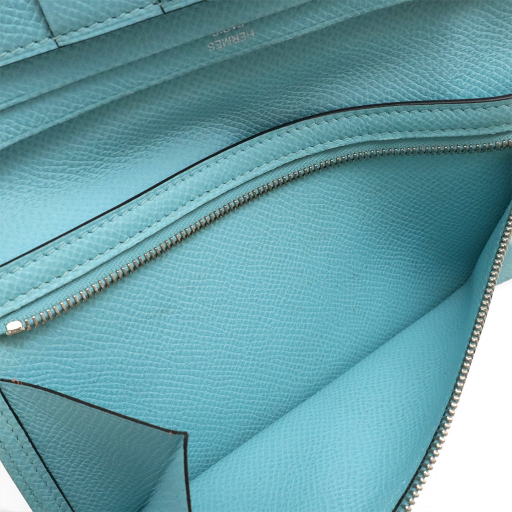 Hermes Blue Atoll Epsom Leather Long Wallet (Bi-Fold) (Pre-Owned)