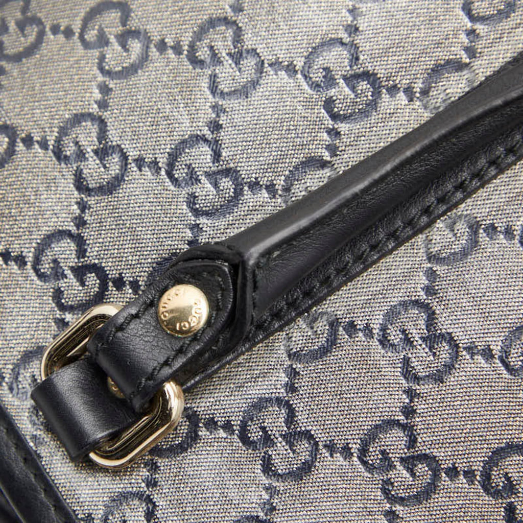 Gucci Black Gray Pvc Leather Tote Bag (Pre-Owned)