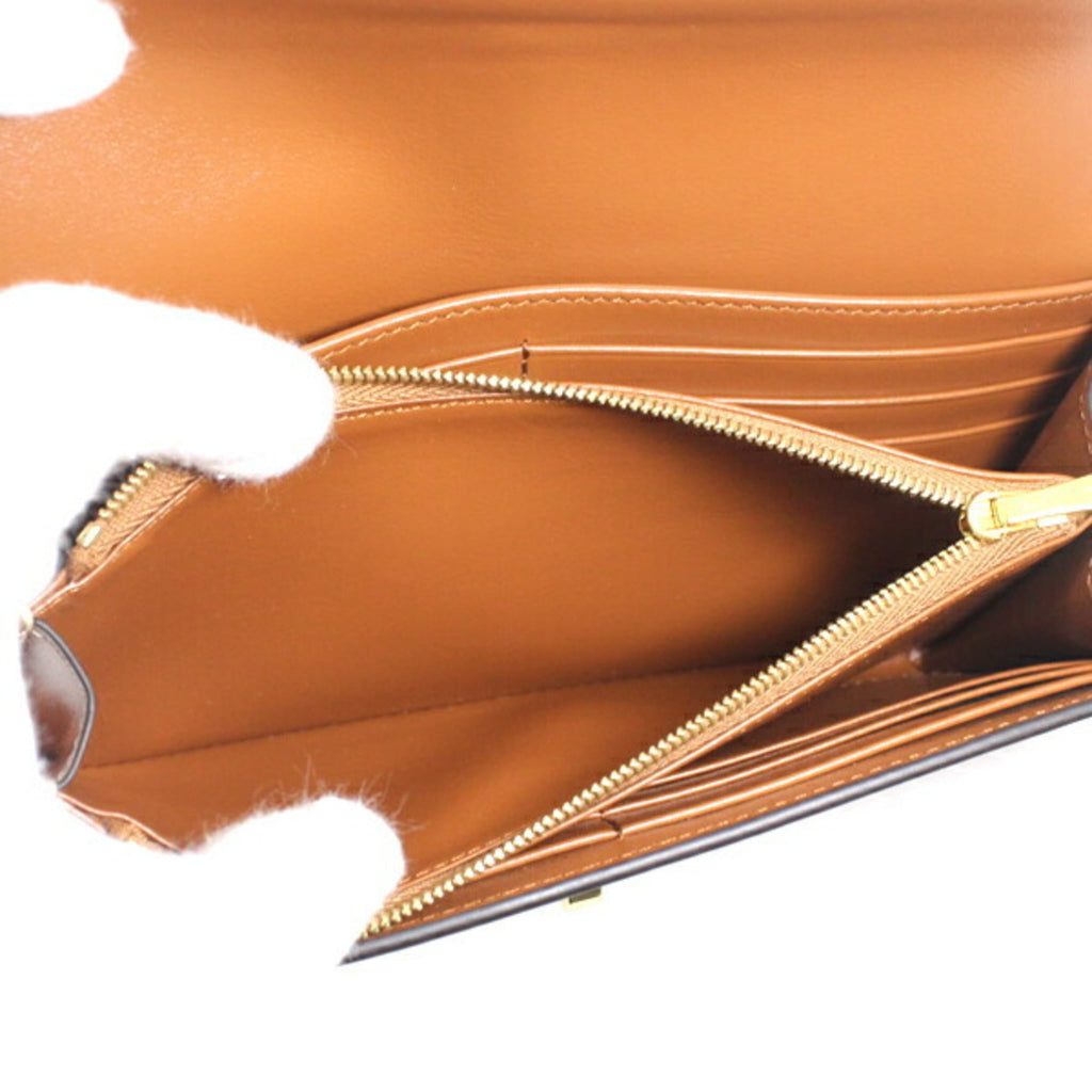 Celine Brown Leather Long Wallet (Bi-Fold) (Pre-Owned)