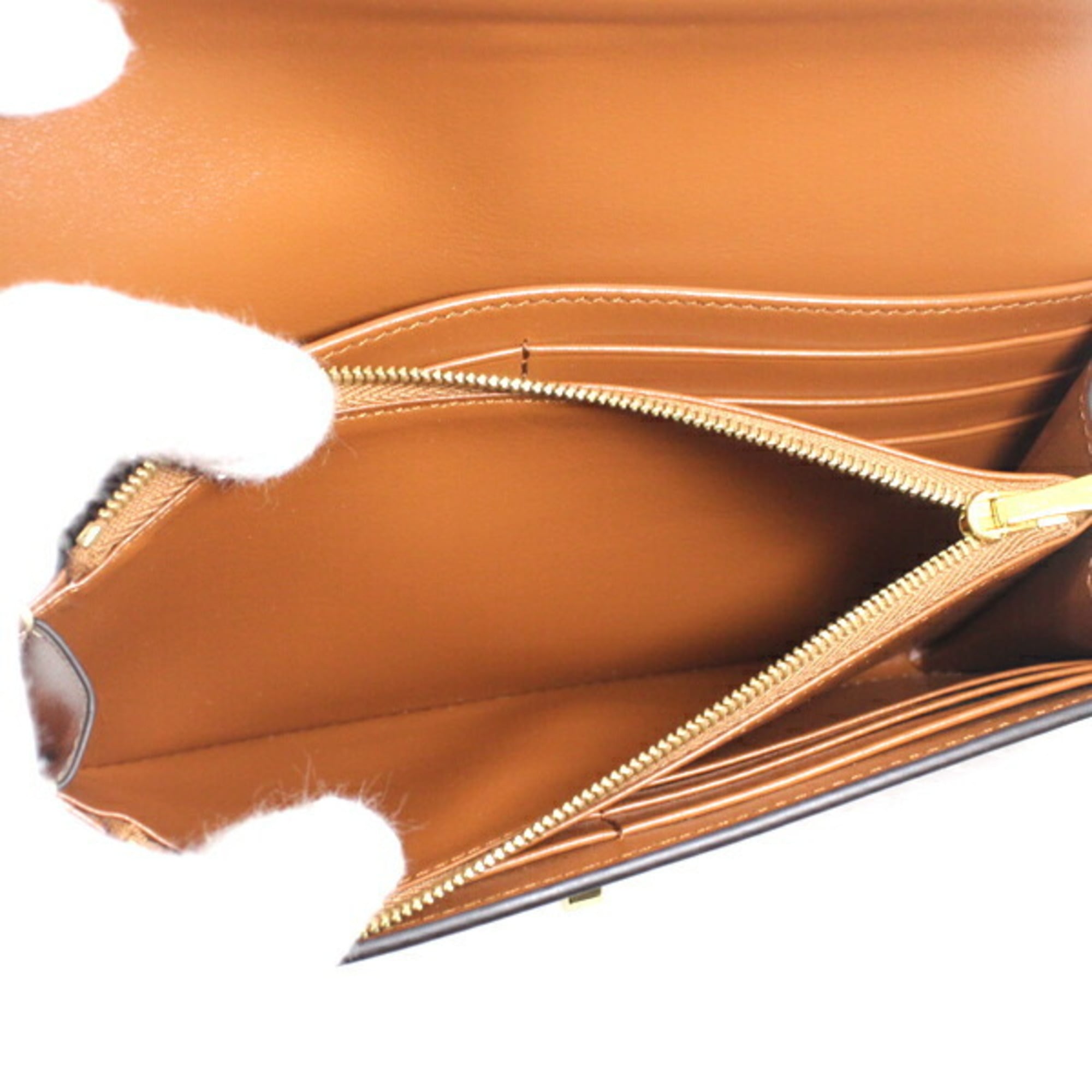 Celine Brown Leather Long Wallet (Bi-Fold) (Pre-Owned)