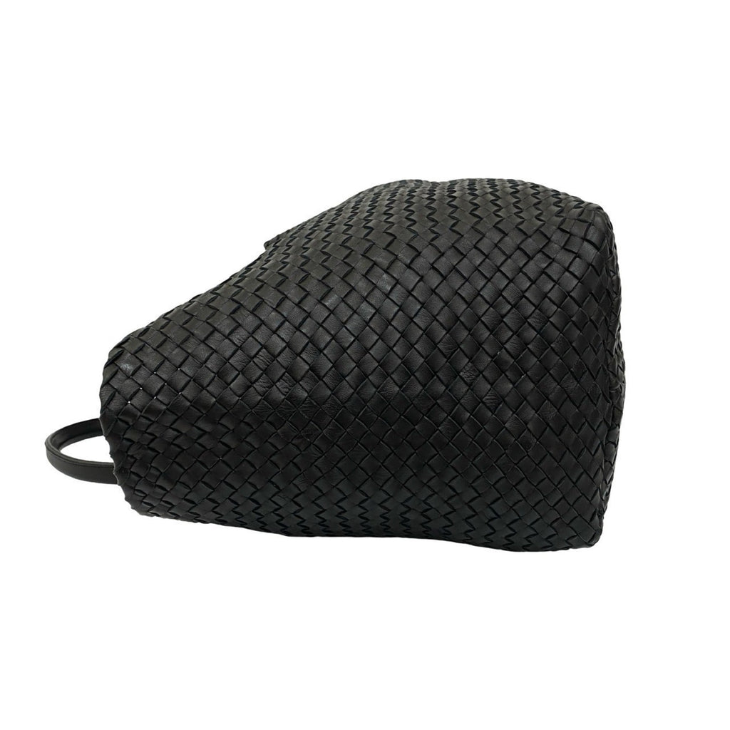 Bottega Veneta Black Leather Handbag Pouch Tote Bag (Pre-Owned)