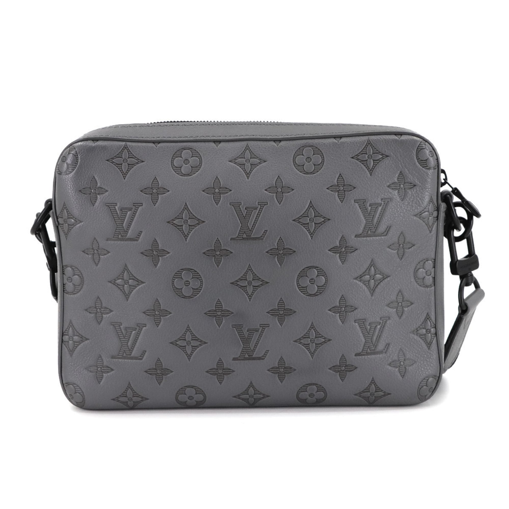 Louis Vuitton Black Gray Monogram Shadow Messenger Bag Shoulder Bag (Pre-Owned)