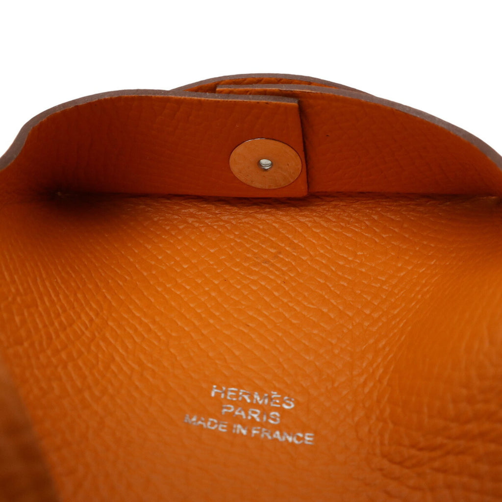 Hermes Orange Leather Coin Purse/Coin Case (Pre-Owned)