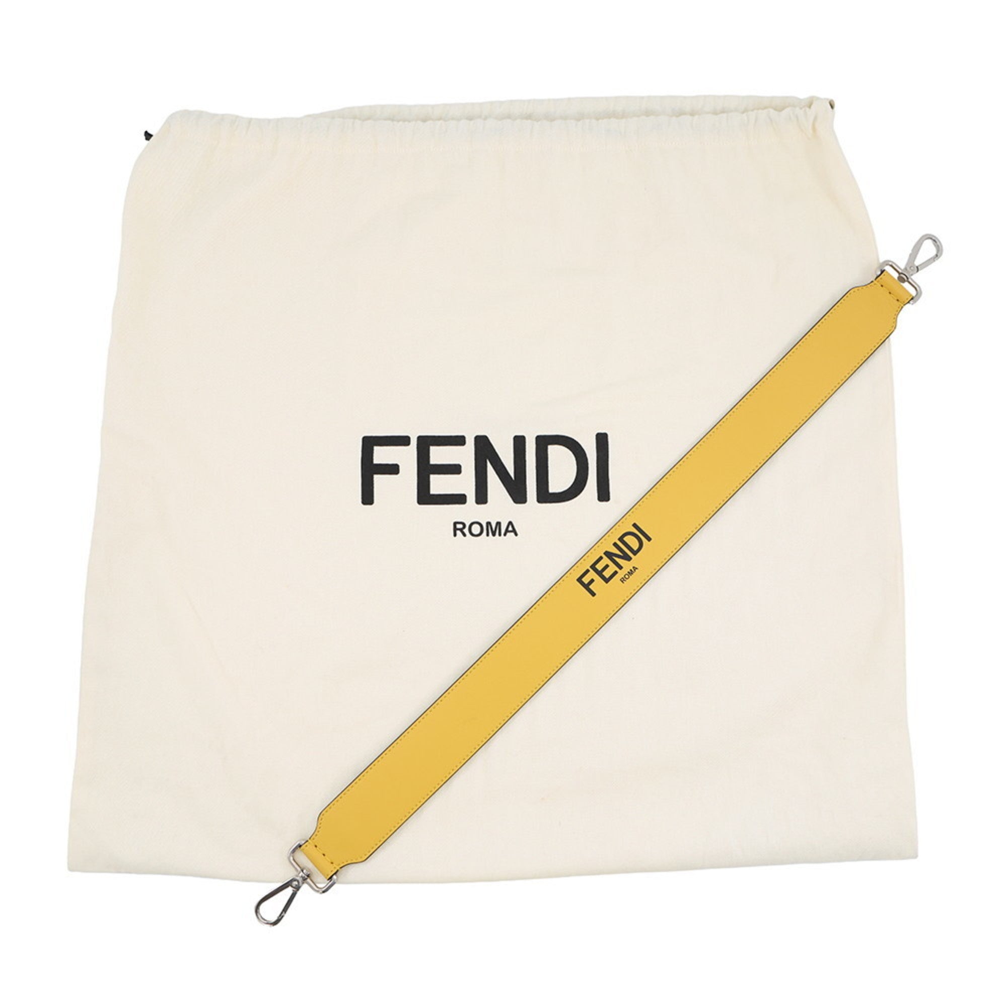 Fendi Pequin Black Yellow Nylon Leather Backpack (Pre-Owned)