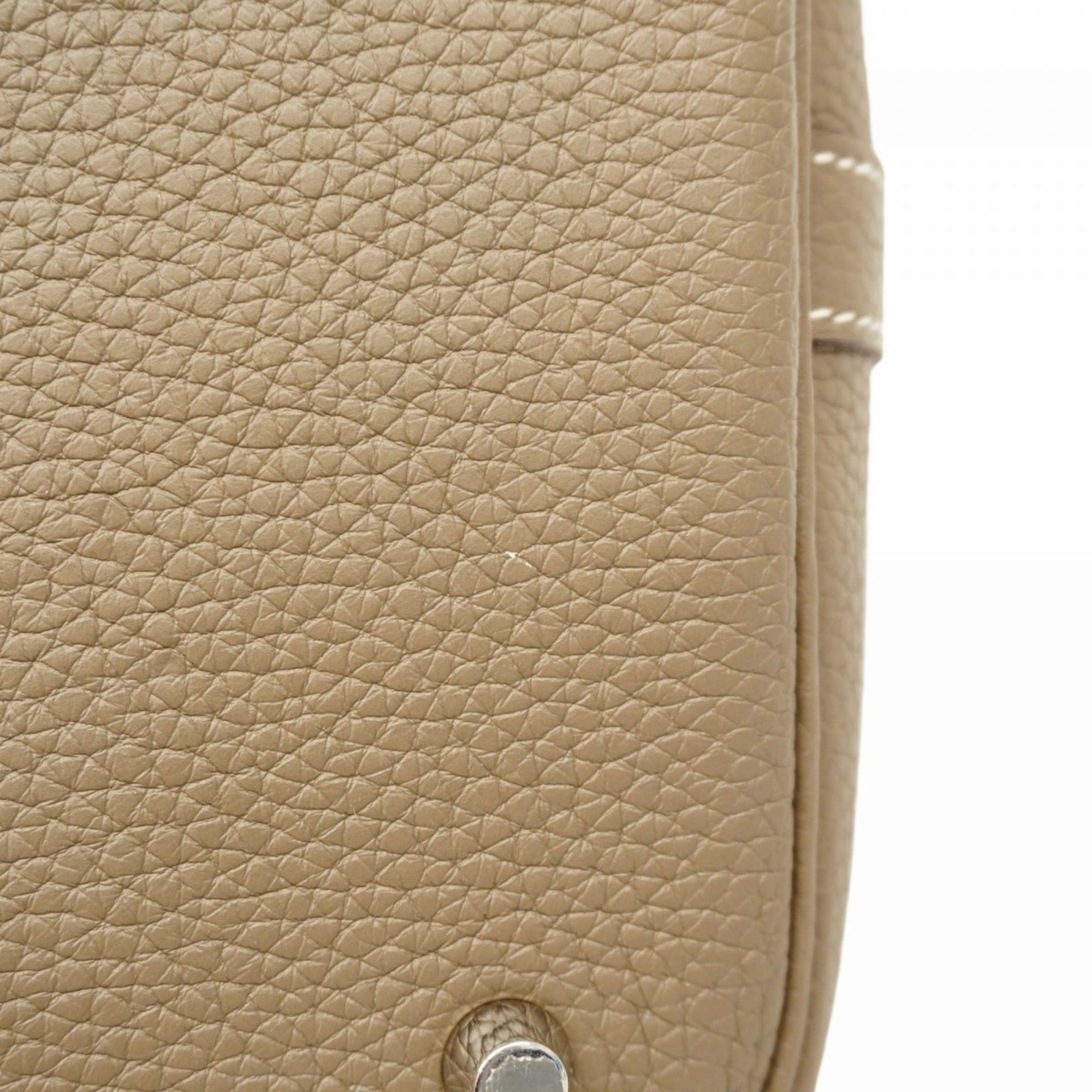 Hermes Etoupe Gray Taurillon Clemence Leather Handbag (Pre-Owned)