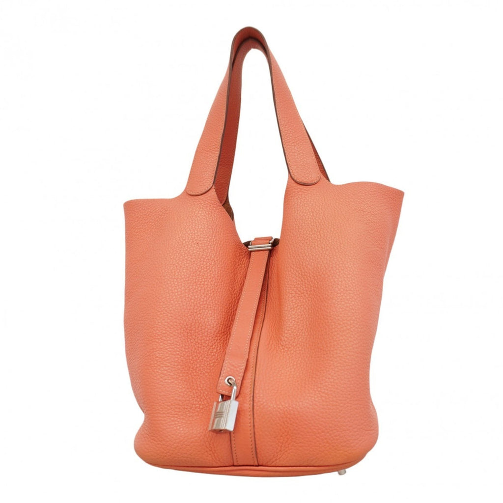 Hermes Silver Taurillon Clemence Leather Handbag (Pre-Owned)
