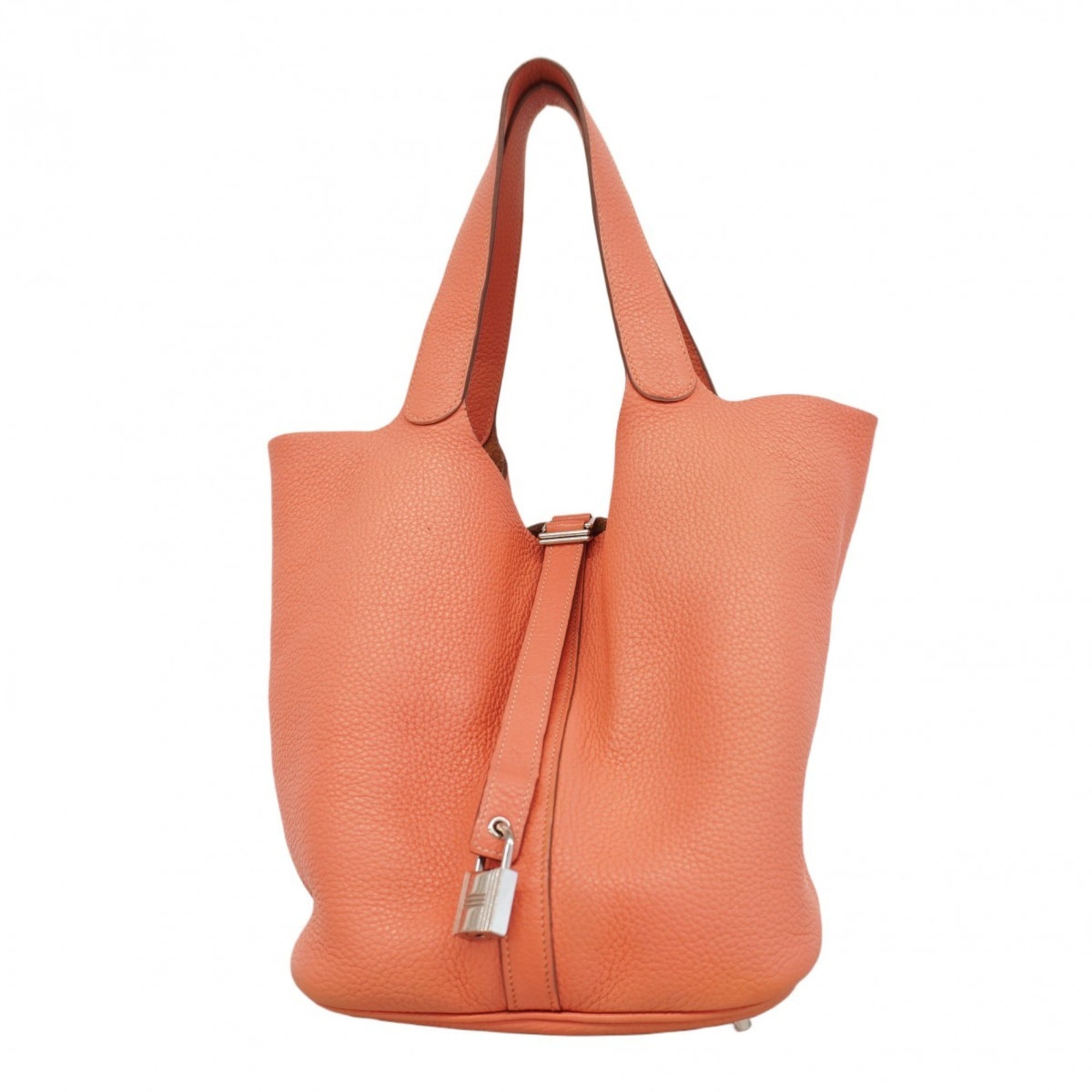 Hermes Silver Taurillon Clemence Leather Handbag (Pre-Owned)
