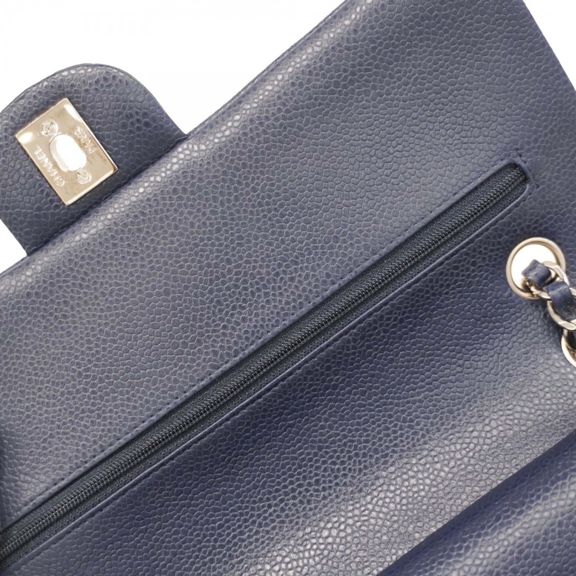 Chanel Navy Grained Calfskin Shoulder Bag (Pre-Owned)