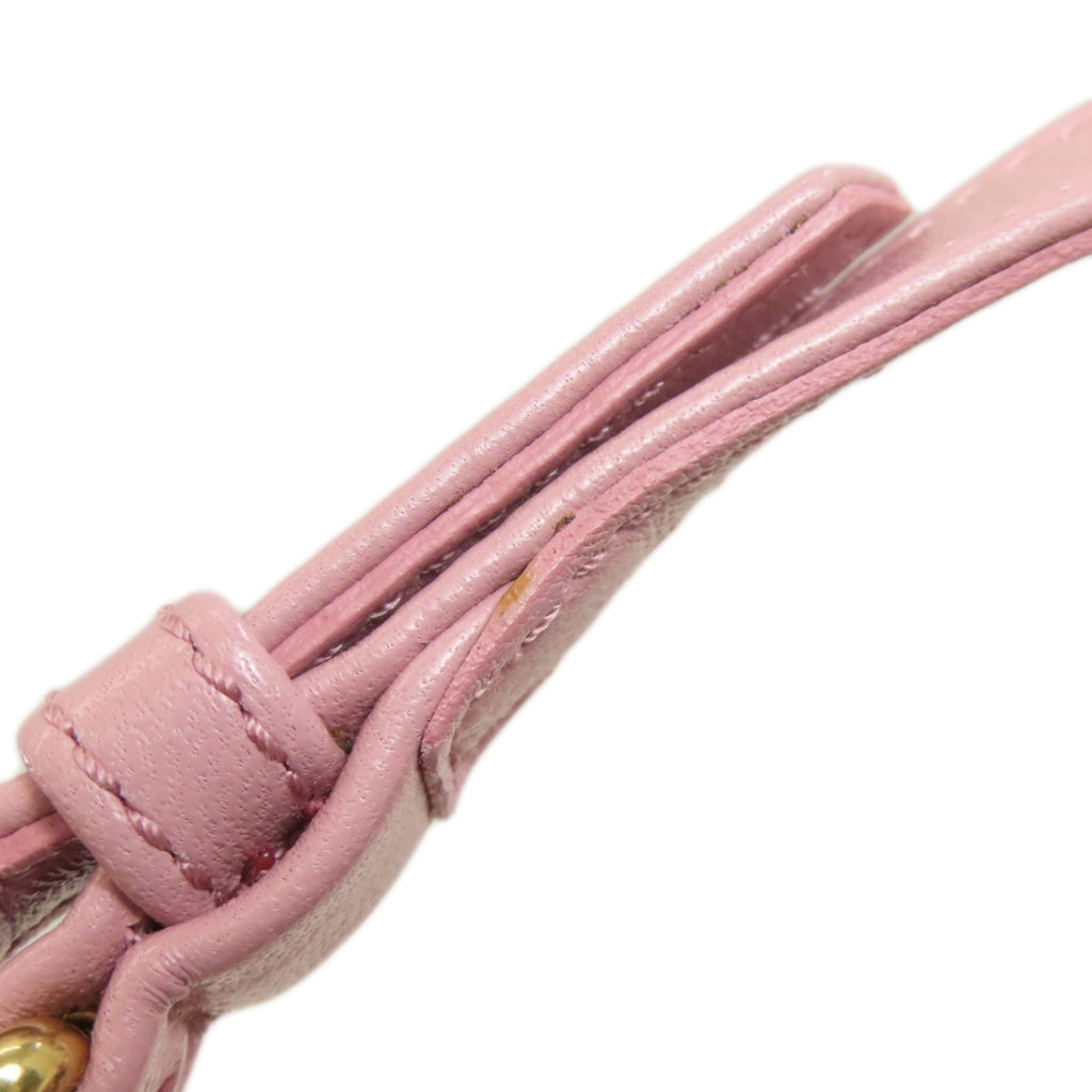Miu Miu Pink Leather Baguette Bag Shoulder Bag (Pre-Owned)