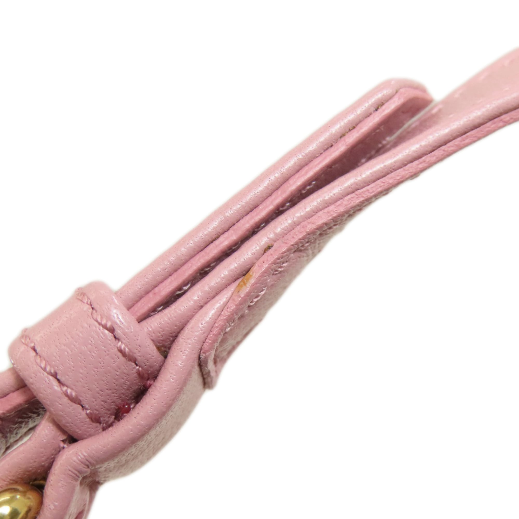 Miu Miu Pink Leather Baguette Bag Shoulder Bag (Pre-Owned)