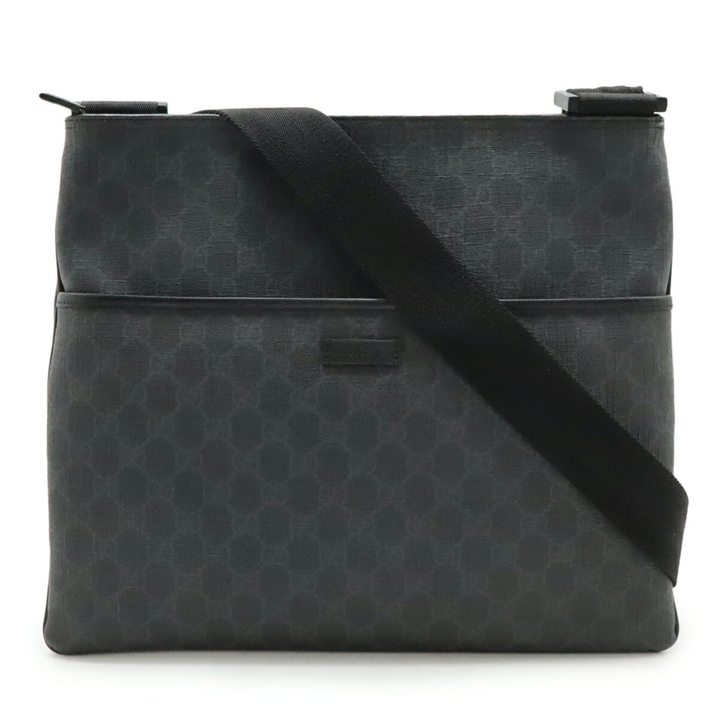 Gucci Gg Plus Black Gray Gg Supreme Leather Shoulder Bag (Pre-Owned)