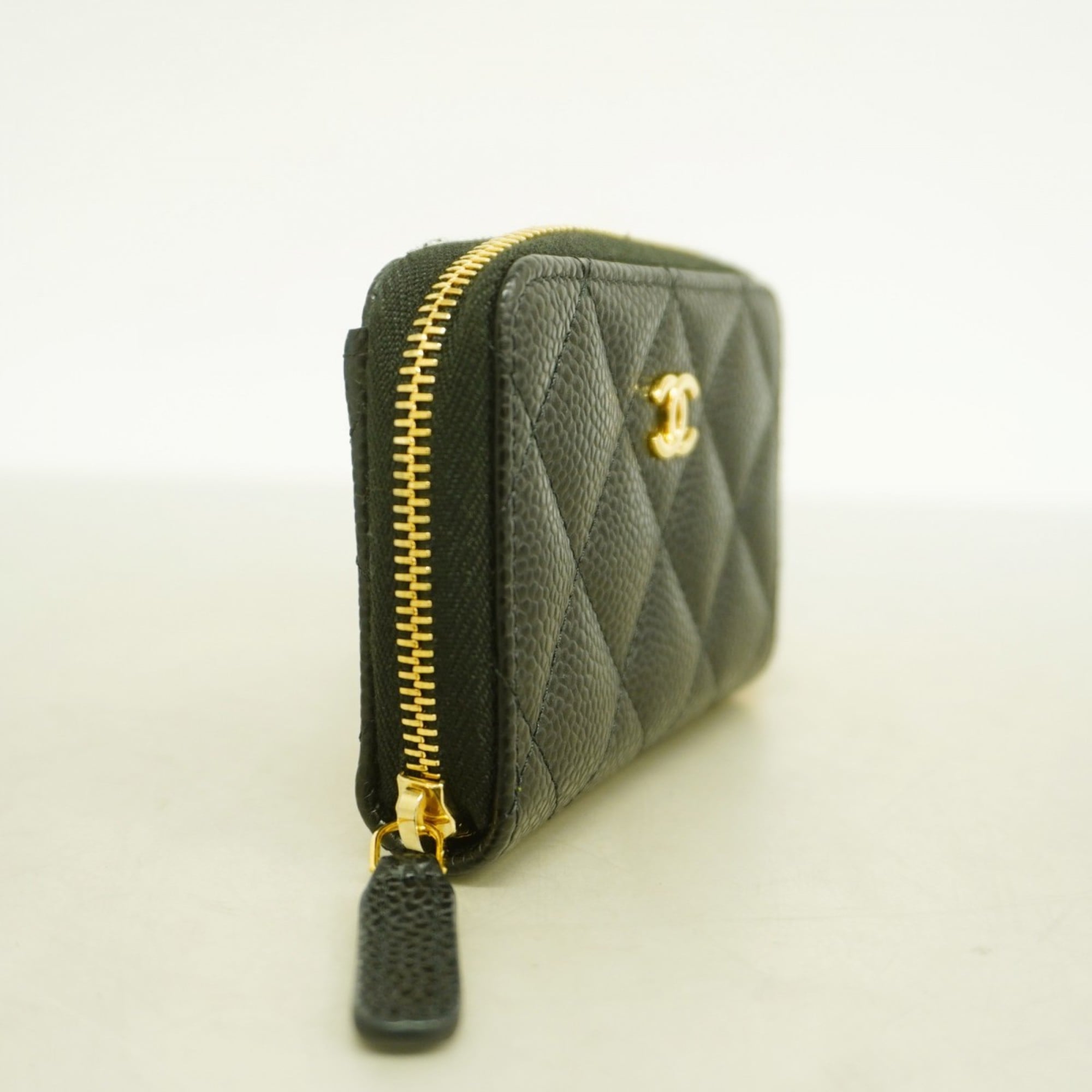 Chanel Black Grained Calfskin Coin Purse/Coin Case (Pre-Owned)