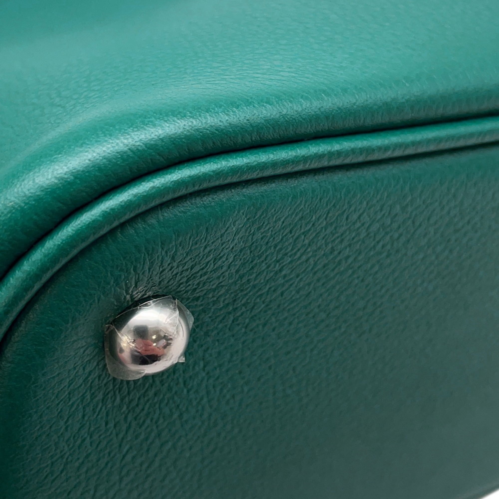 Hermes Bolide Vert Leather Handbag (Pre-Owned)