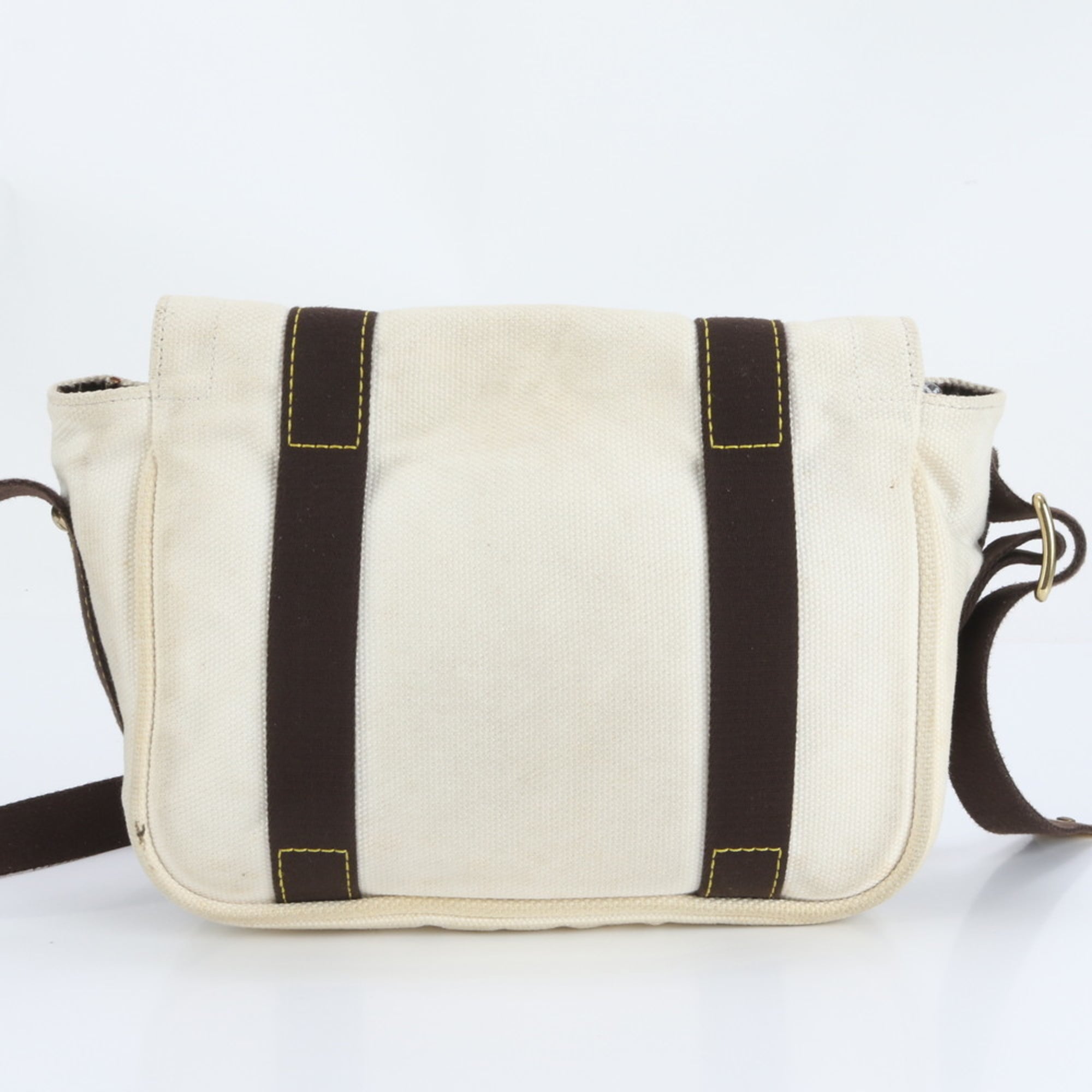 Louis Vuitton Ecru Leather Canvas Shoulder Bag (Pre-Owned)