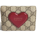 Gucci Gg Supreme Beige Red Color Gg Supreme Long Wallet (Bi-Fold) (Pre-Owned)