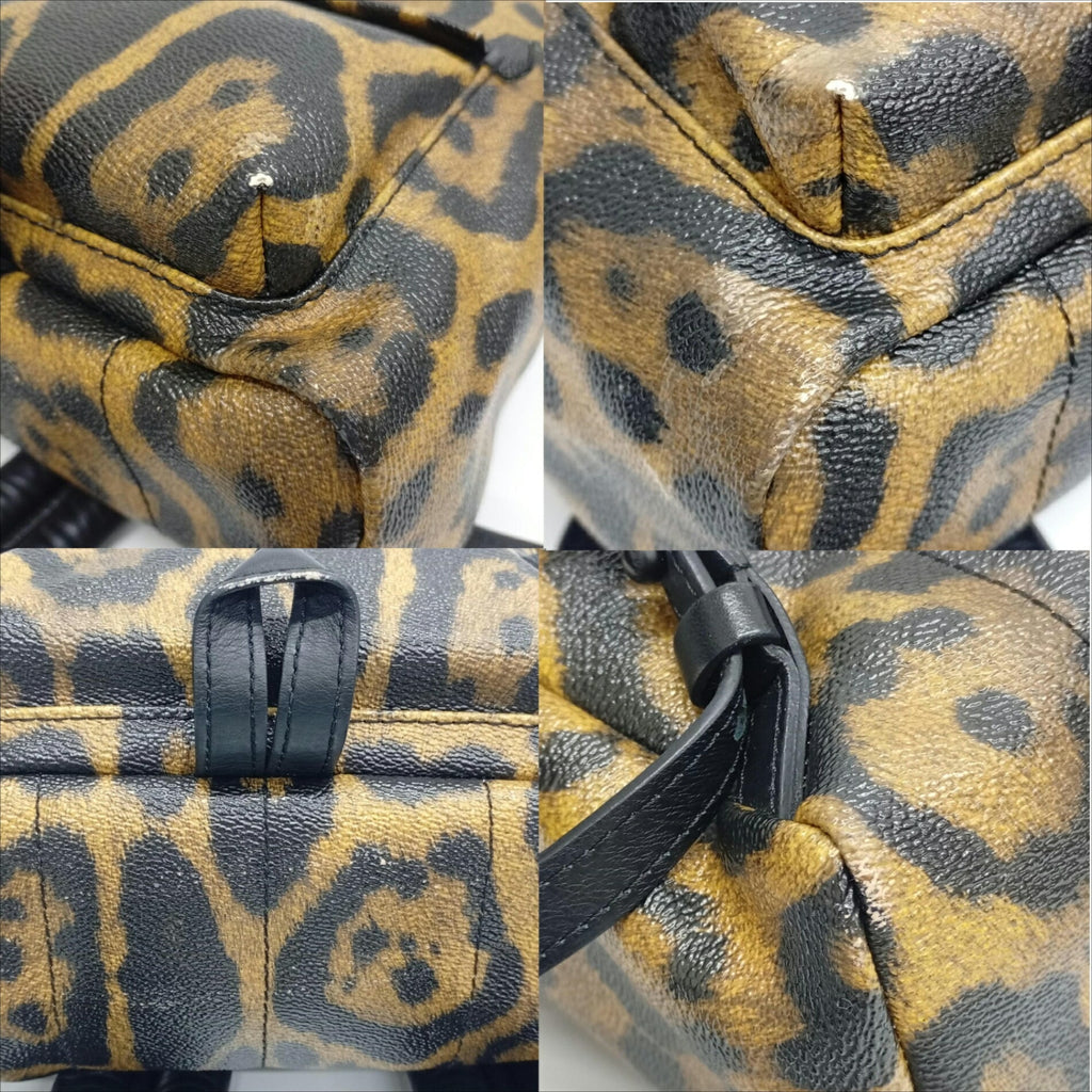 Louis Vuitton Black Brown Leopard Pvc Coated Canvas Leather Backpack (Pre-Owned)