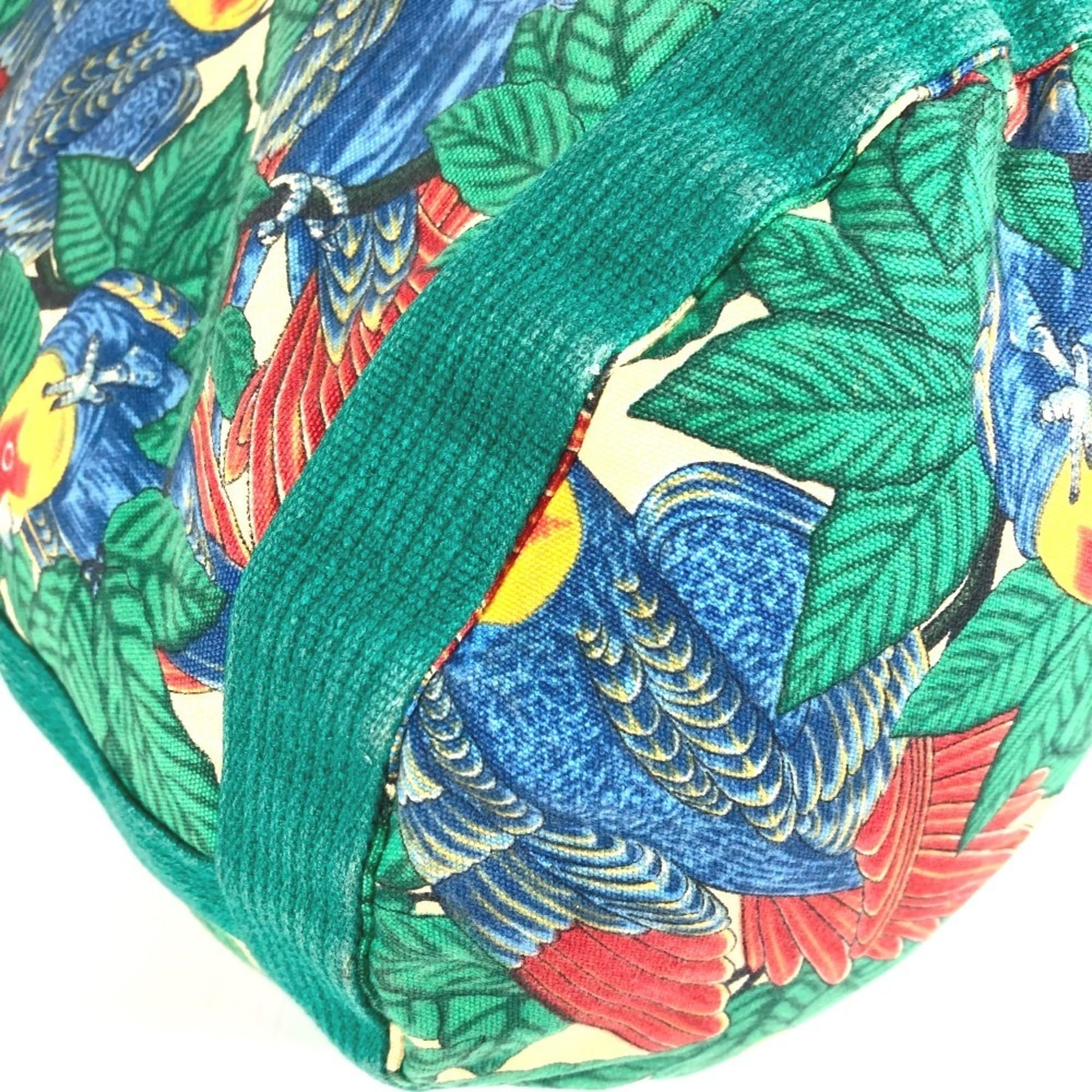 Hermes Green Multi-Color Cotton Shoulder Bag (Pre-Owned)