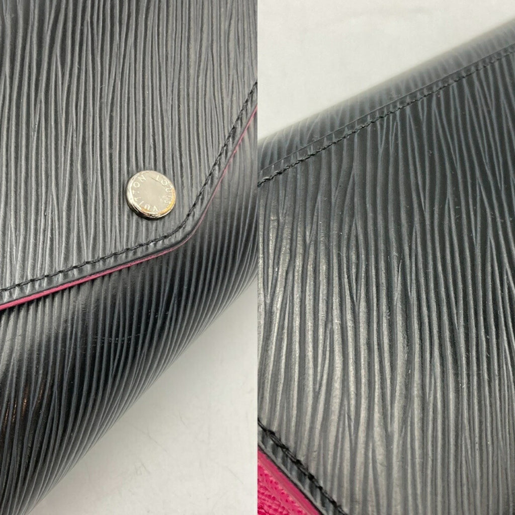 Louis Vuitton Black Leather Long Wallet (Bi-Fold) (Pre-Owned)
