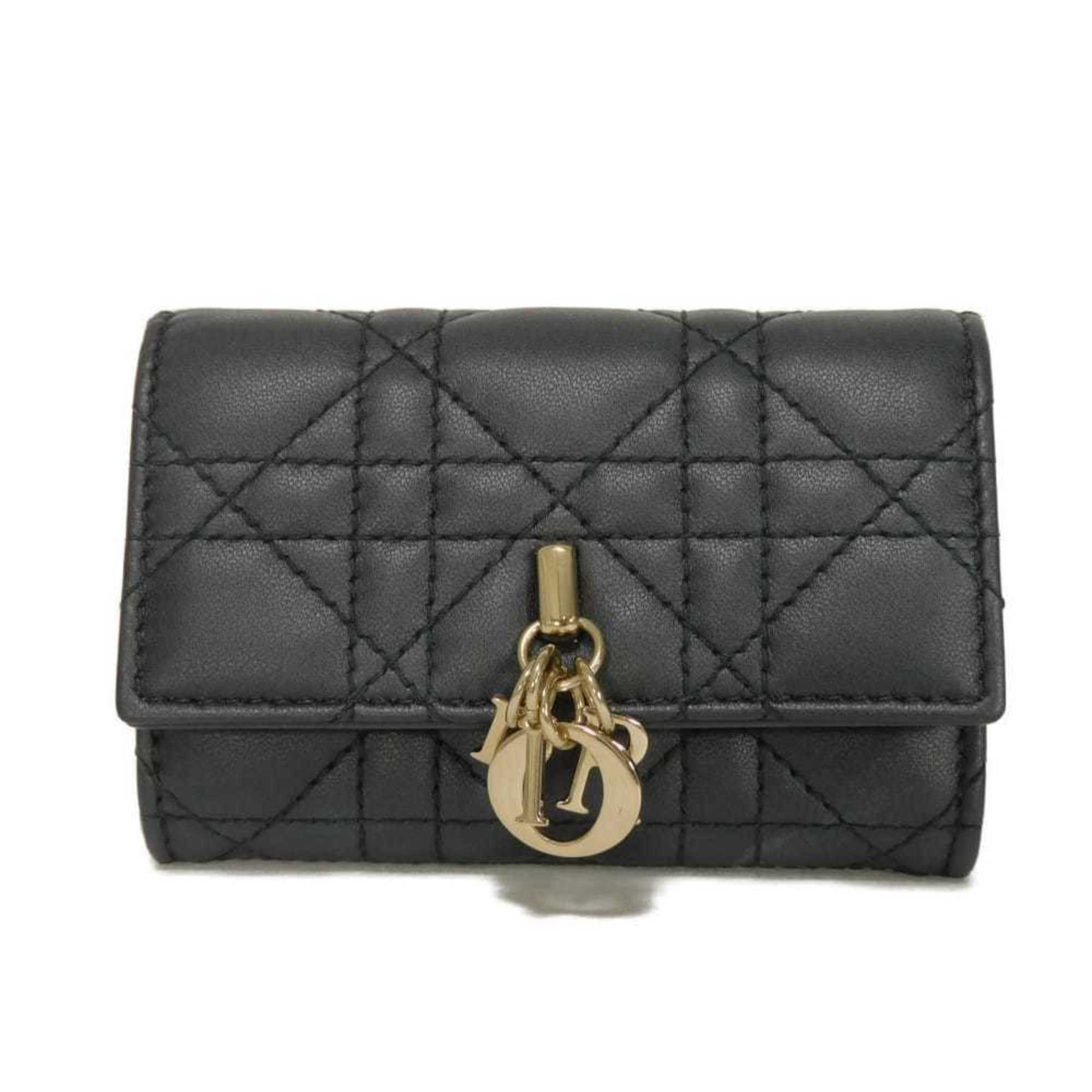 Christian Dior Black Leather Wallet (Bi-Fold) (Pre-Owned)