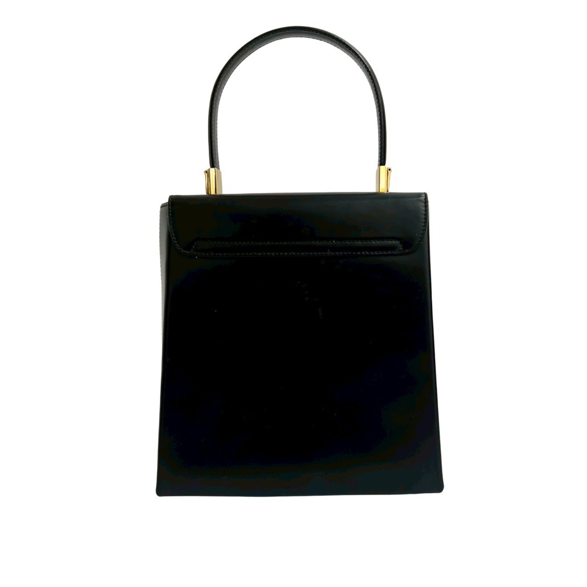 Salvatore Ferragamo Black Leather Handbag Shoulder Bag (Pre-Owned)