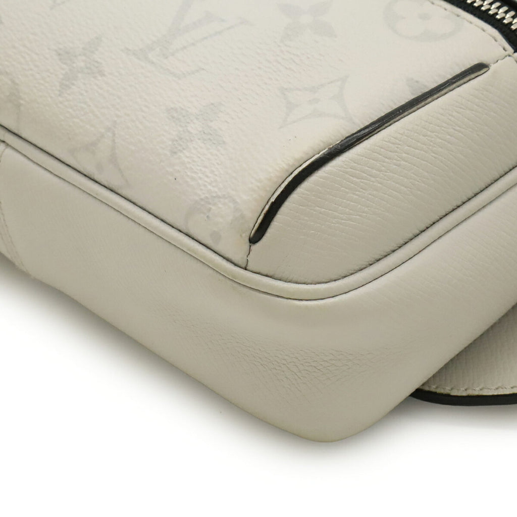 Louis Vuitton Taigarama White Taiga Leather Monogram Sling Bag (Pre-Owned)