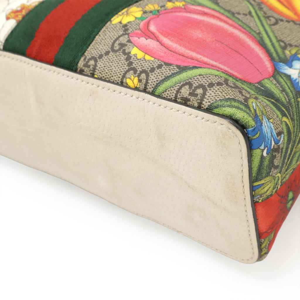 Gucci Beige Ivory Multi-Color Gg Supreme Canvas Leather Pochette Shoulder Bag (Pre-Owned)