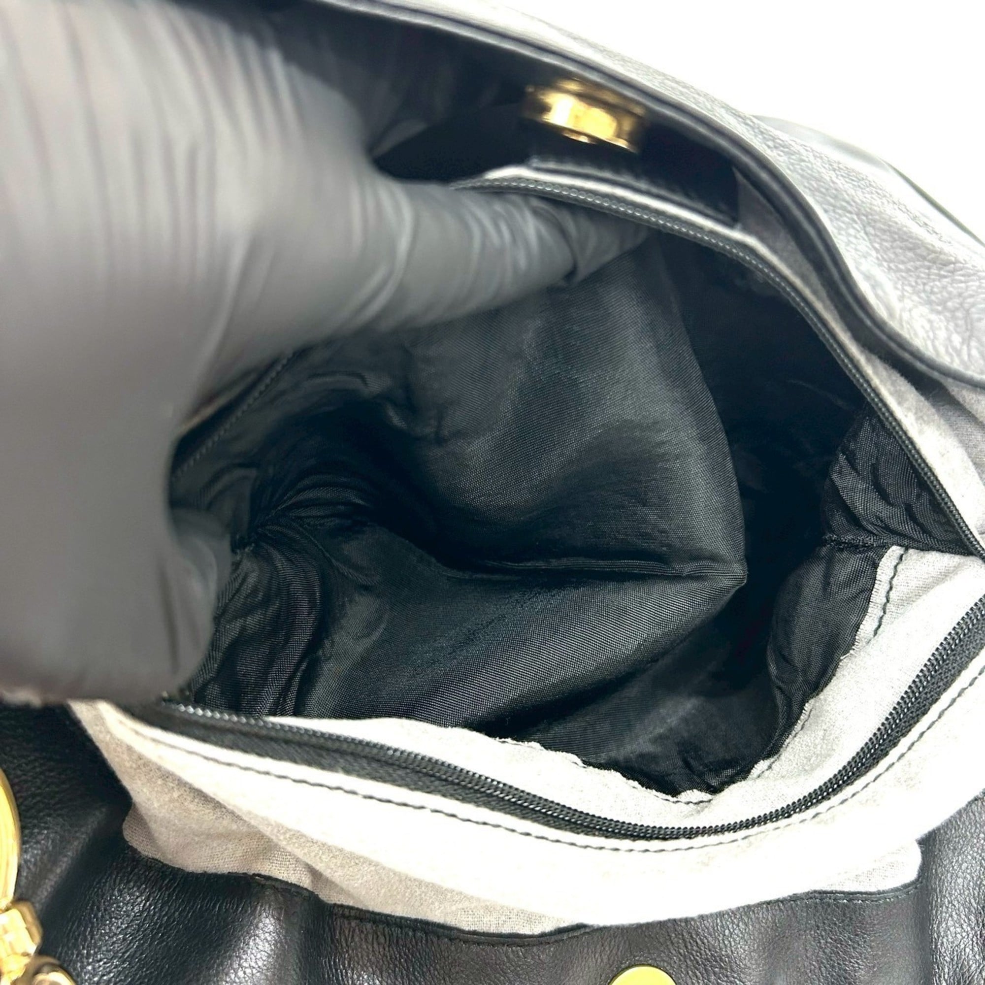 Gucci Black Leather Handbag Shoulder Bag Tote Bag (Pre-Owned)