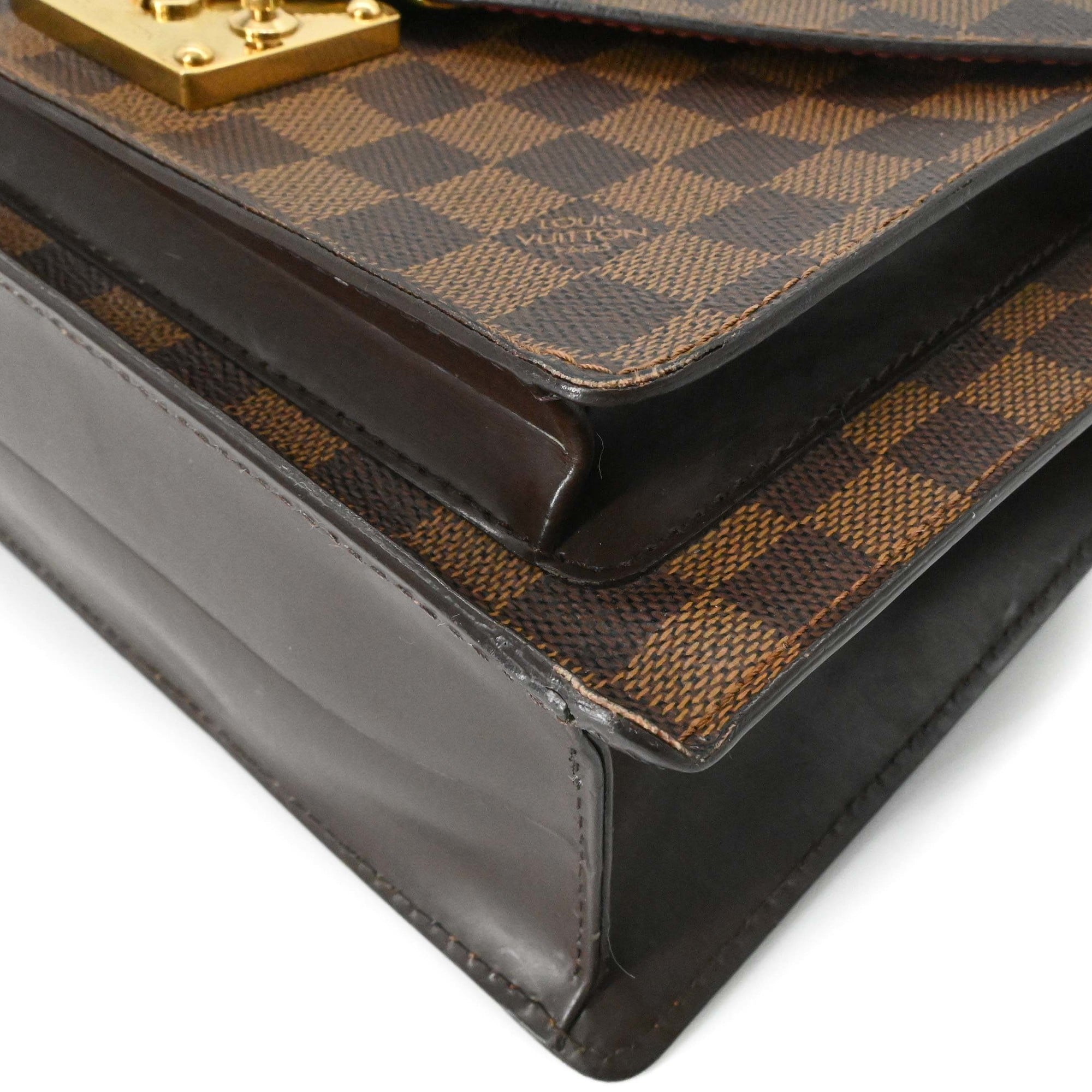 Louis Vuitton Brown Damier Canvas Damier Canvas Leather Handbag (Pre-Owned)
