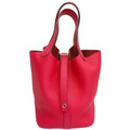 Hermes Pink Red Color Taurillon Clemence Leather Handbag (Pre-Owned)