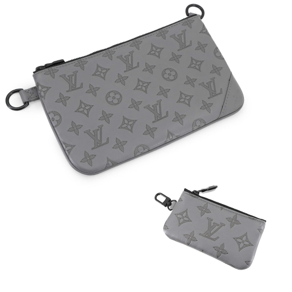 Louis Vuitton Black Gray Monogram Shadow Messenger Bag Shoulder Bag (Pre-Owned)