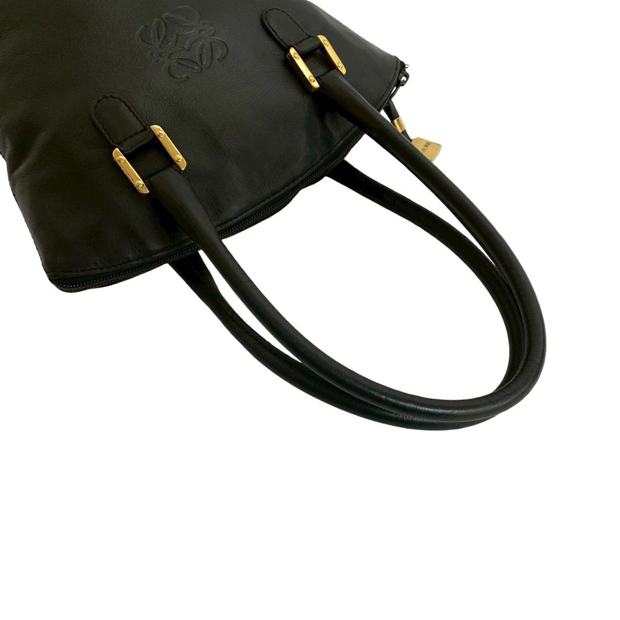 Loewe Black Leather Handbag Shoulder Bag Tote Bag (Pre-Owned)