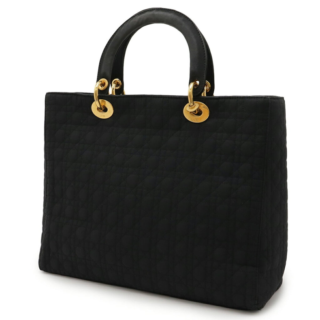 Christian Dior Black Nylon Leather Handbag Tote Bag (Pre-Owned)