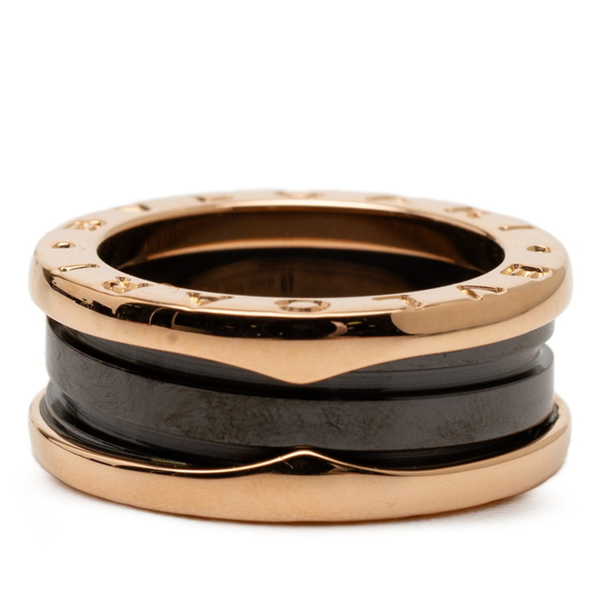 Bvlgari Pink Gold Black Pink Gold (18K) Ceramic Band Ring (Pre-Owned)
